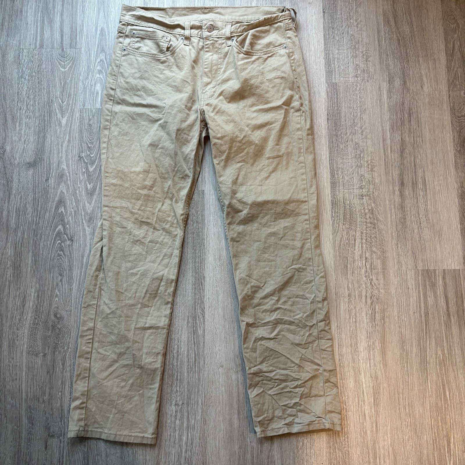 Levi's Levi's 514 Men's 34x30 Khaki Straight Leg Twill Pants Size US 34 / EU 50 - 1 Thumbnail