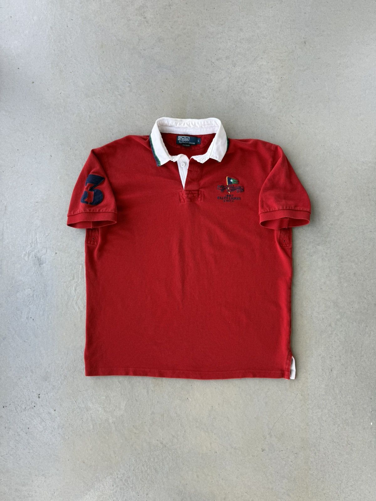 Polo Ralph Lauren Vintage Polo Ralph Lauren Yacht Club Shirt Sleeve Red Polo Size US L / EU 52-54 / 3 - 1 Thumbnail