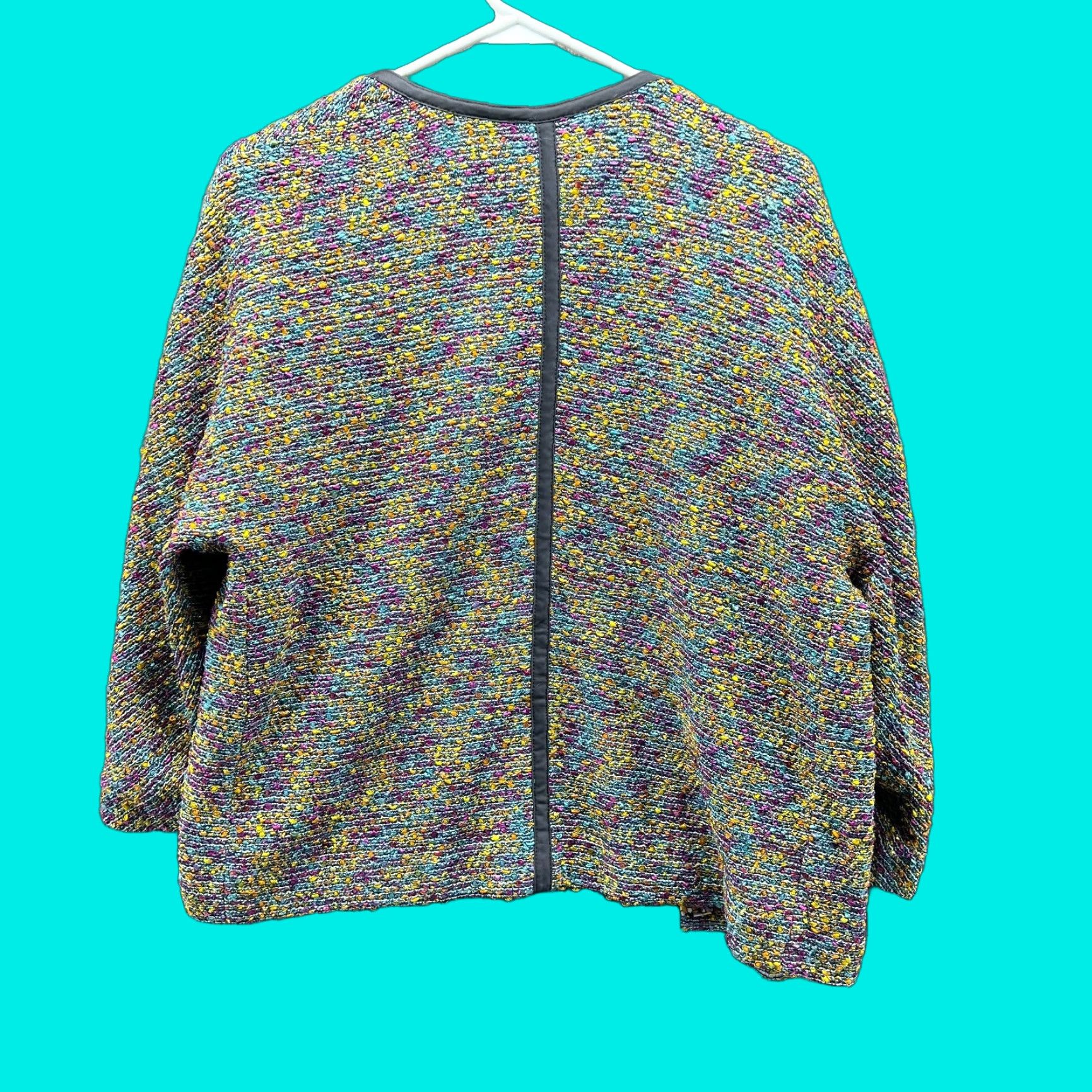 St. John St John Jacket Womens Large Multicolor Knit Open Front Blazer Artsy Texture SoCa Ladies Shirt? Size L / US 10 / IT 46 - 1 Thumbnail