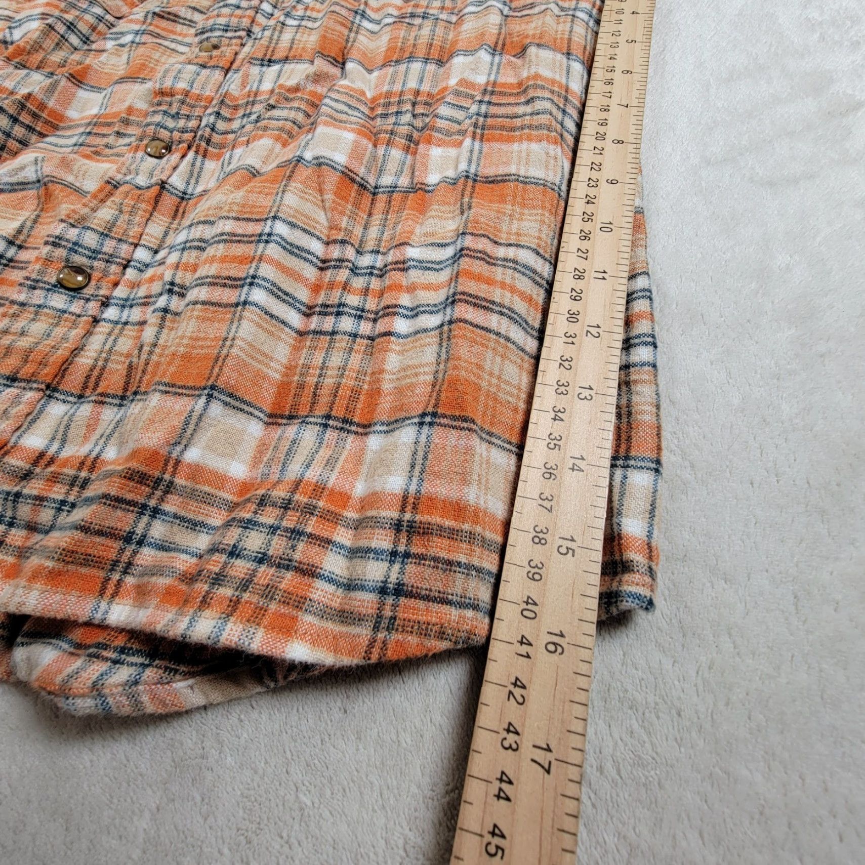 Pendleton VINTAGE Pendleton Orange Western Wear Men's Large Pearl Snap Wool Shirt Plaid Size US L / EU 52-54 / 3 - 6 Thumbnail