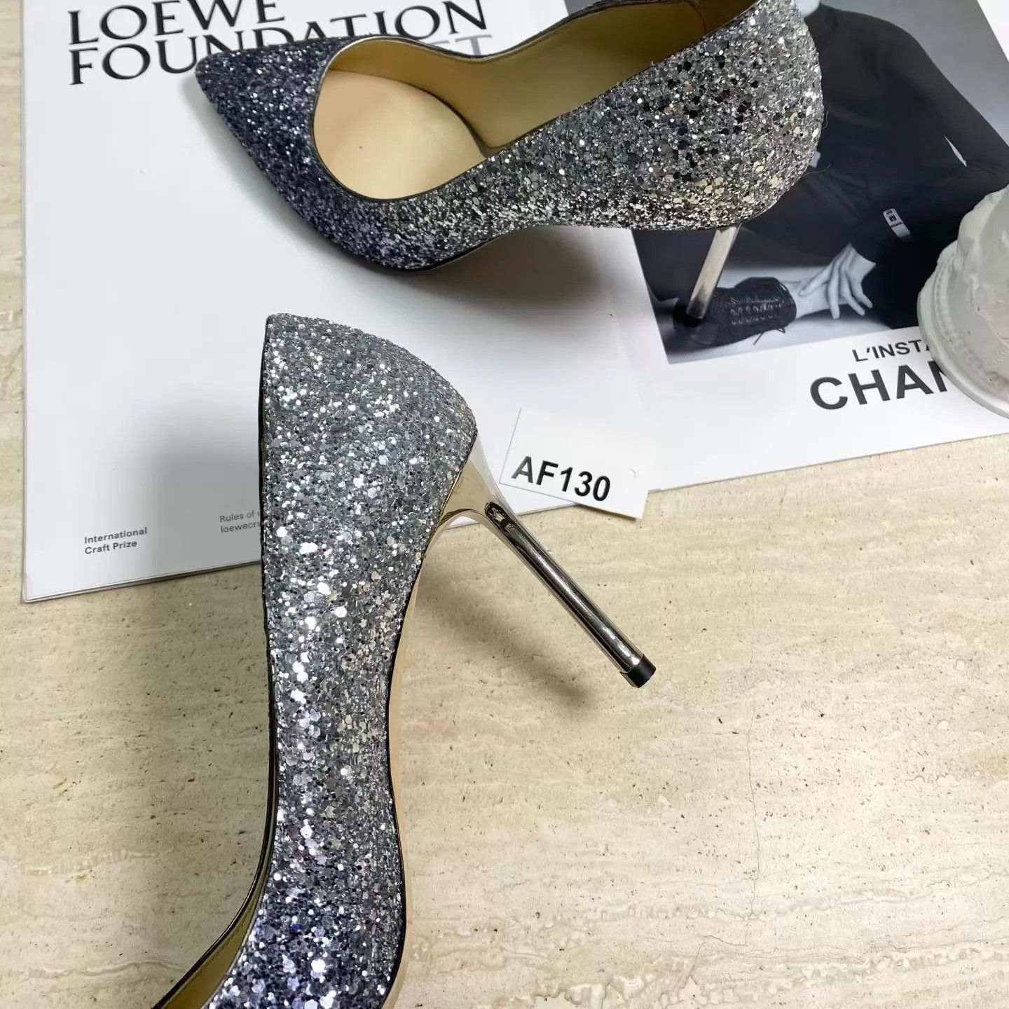 Jimmy Choo Jimmy Choo ROMY gradient glitter 8.5cm heels 37 Size US 6.5 / IT 36.5 - 4 Thumbnail