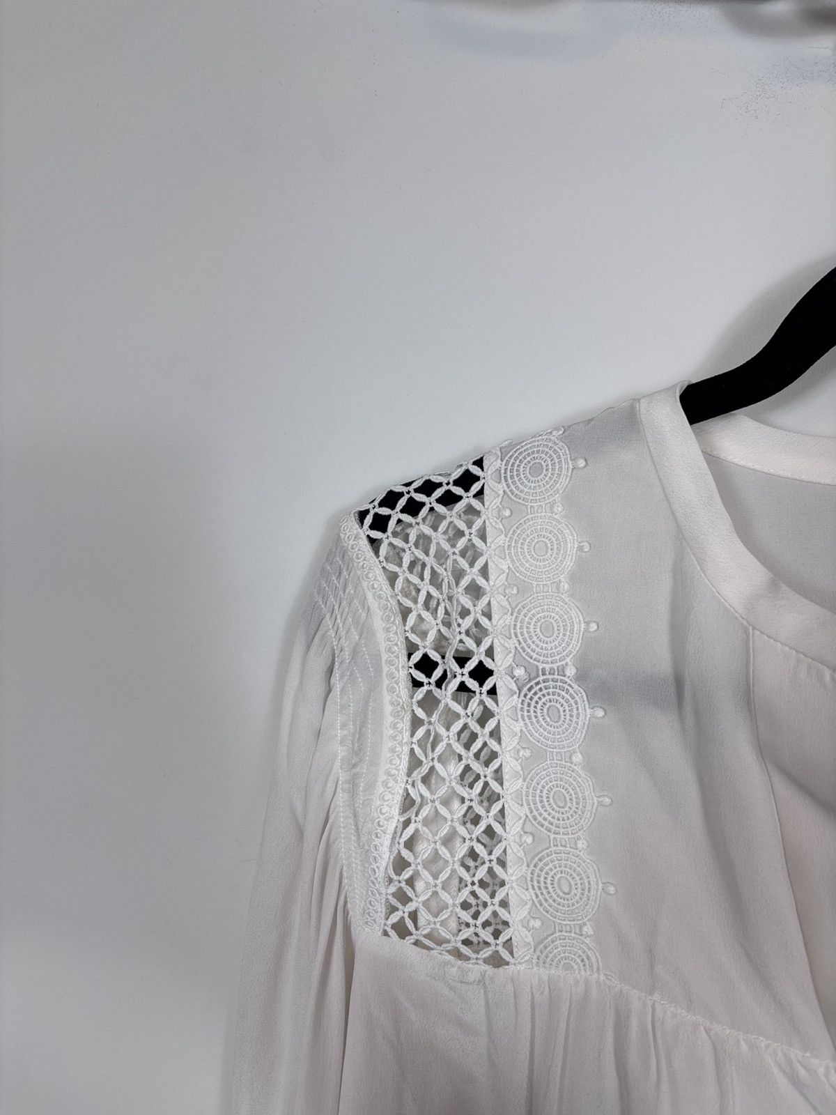 Sandro Sandro Paris NWT Tommy Women’s Ecru White Silk Blouse Shirt Size S / US 4 / IT 40 - 3 Thumbnail