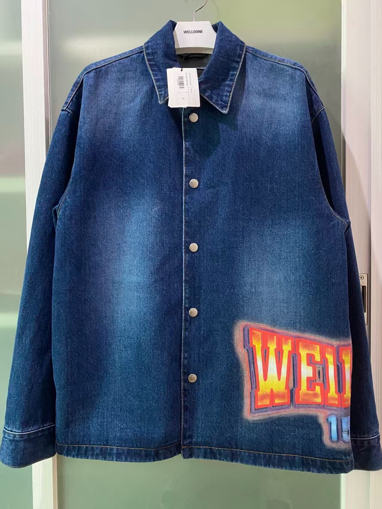 WE11DONE we11done Flame Spray Paint Denim Longsleeve Size US S / EU 44-46 / 1 - 1 Thumbnail