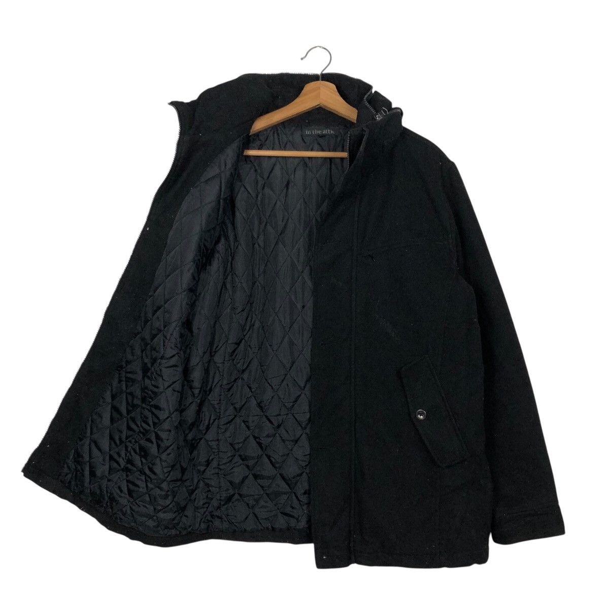 In The Attic 📌Rich Black Vintage Wool Biker Jacket In The Attic Punk Cut Size US L / EU 52-54 / 3 - 13 Thumbnail