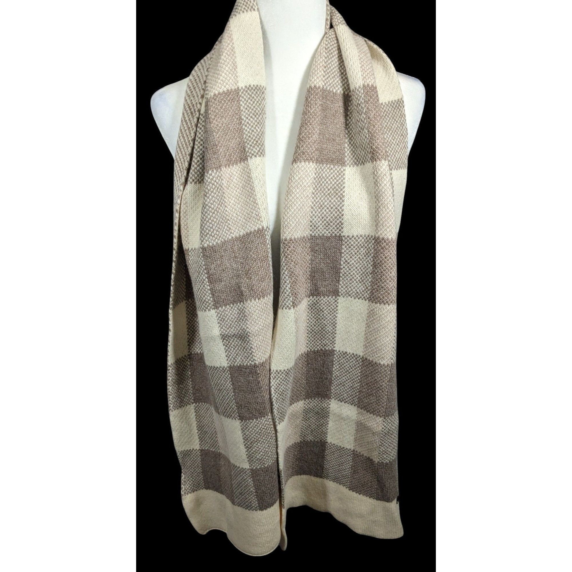 Other Mimi-Mua Firenze Cream And Tan Plaid Scarf Size ONE SIZE - 3 Thumbnail