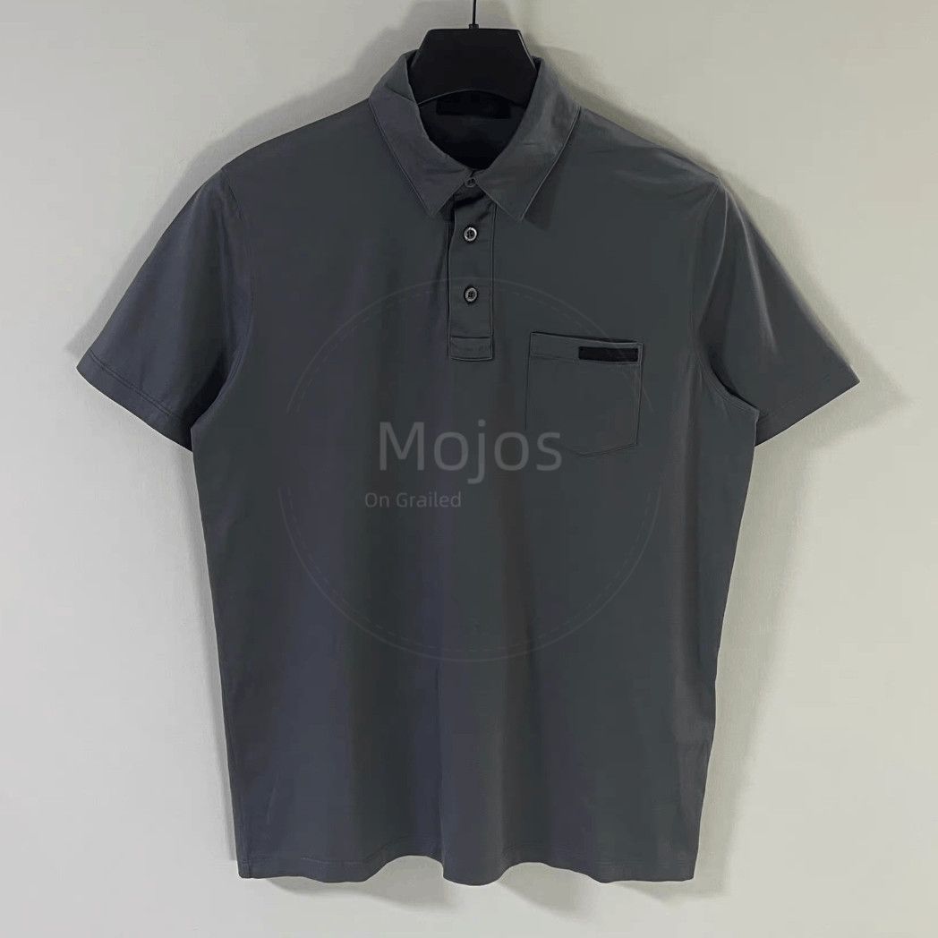 Prada Black Logoi Patch Polo-2508