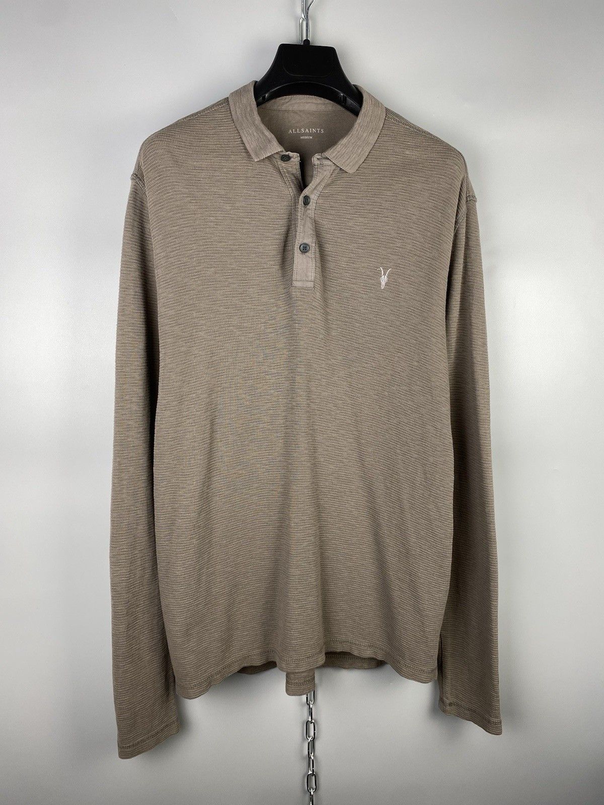 Allsaints Allsaints Cotton Waffle Knit Casual Clash Polo Shirt Size US M / EU 48-50 / 2 - 2 Thumbnail