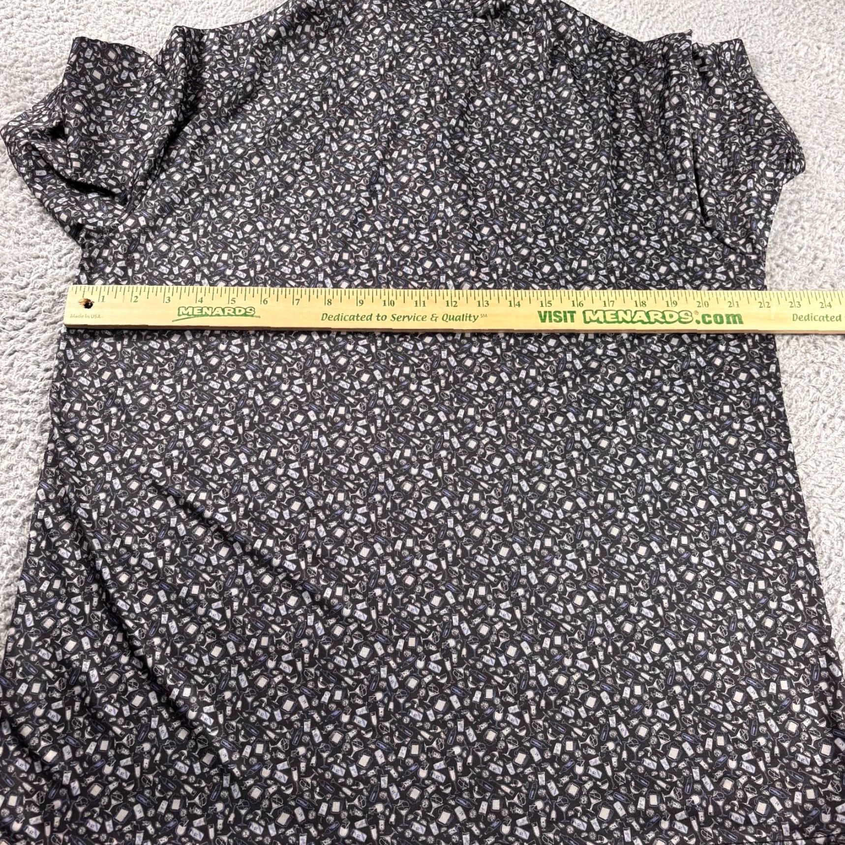 Vintage Mens Polo Shirt L Black Alll Over Print Stretch Golf Three Sixty Six Shirt Mens Short Sleeve Graphic Print Size US L / EU 52-54 / 3 - 6 Thumbnail