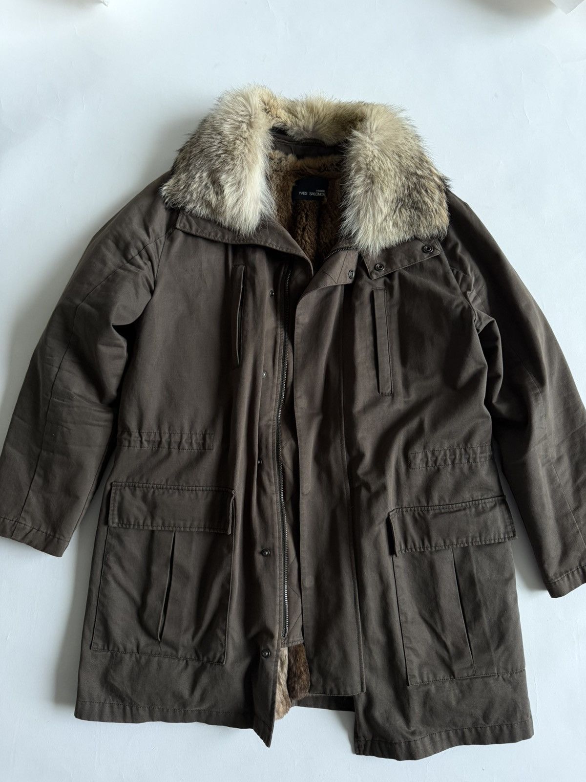 Yves Salomon Iconic Coyote & Rabbit Fur Parka Size US M / EU 48-50 / 2 - 1 Thumbnail