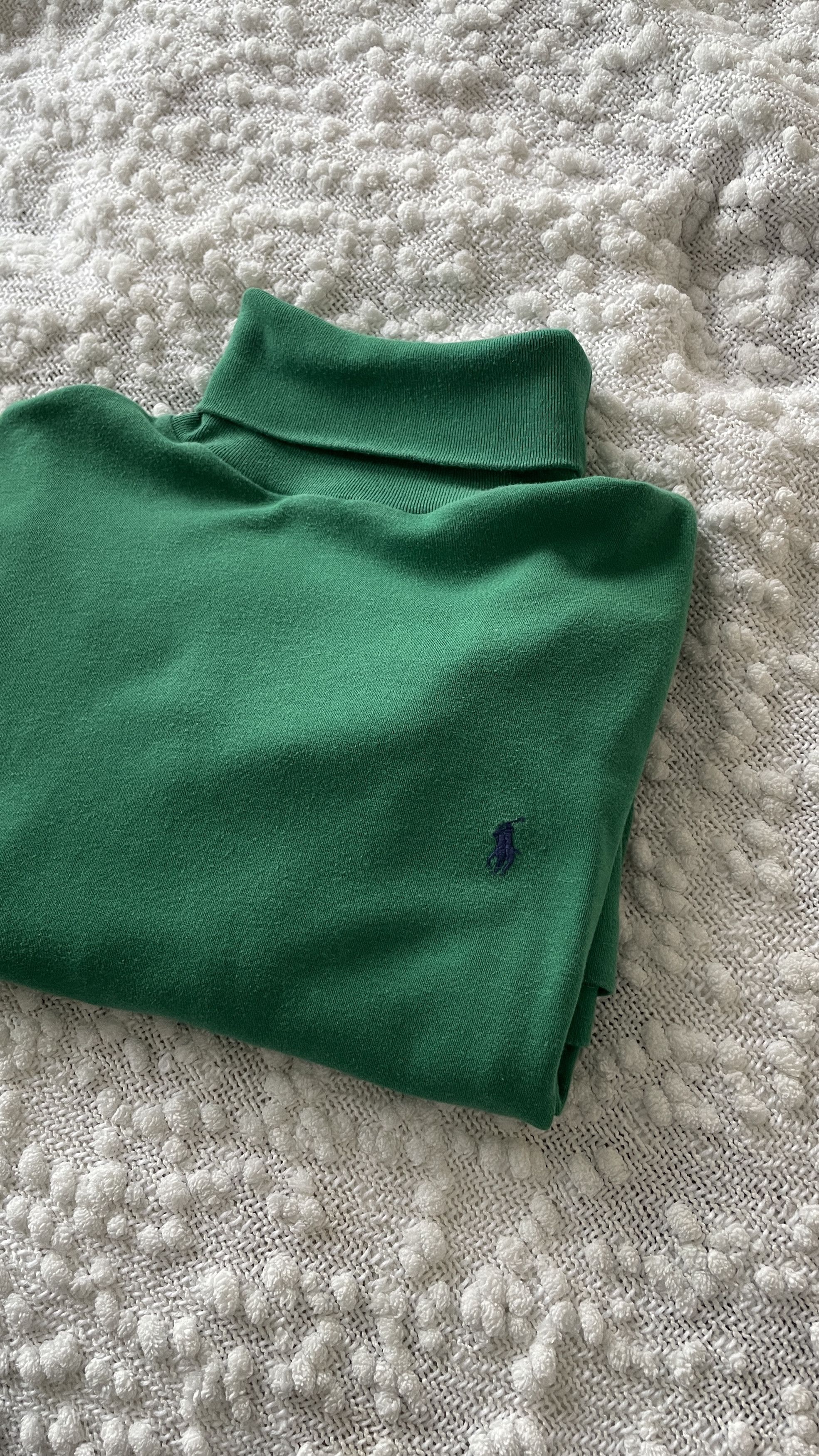 Ralph Lauren GREEN MOCK NECK SWEATER RALPH LAUREN (L) Size L / US 10 / IT 46 - 4 Thumbnail