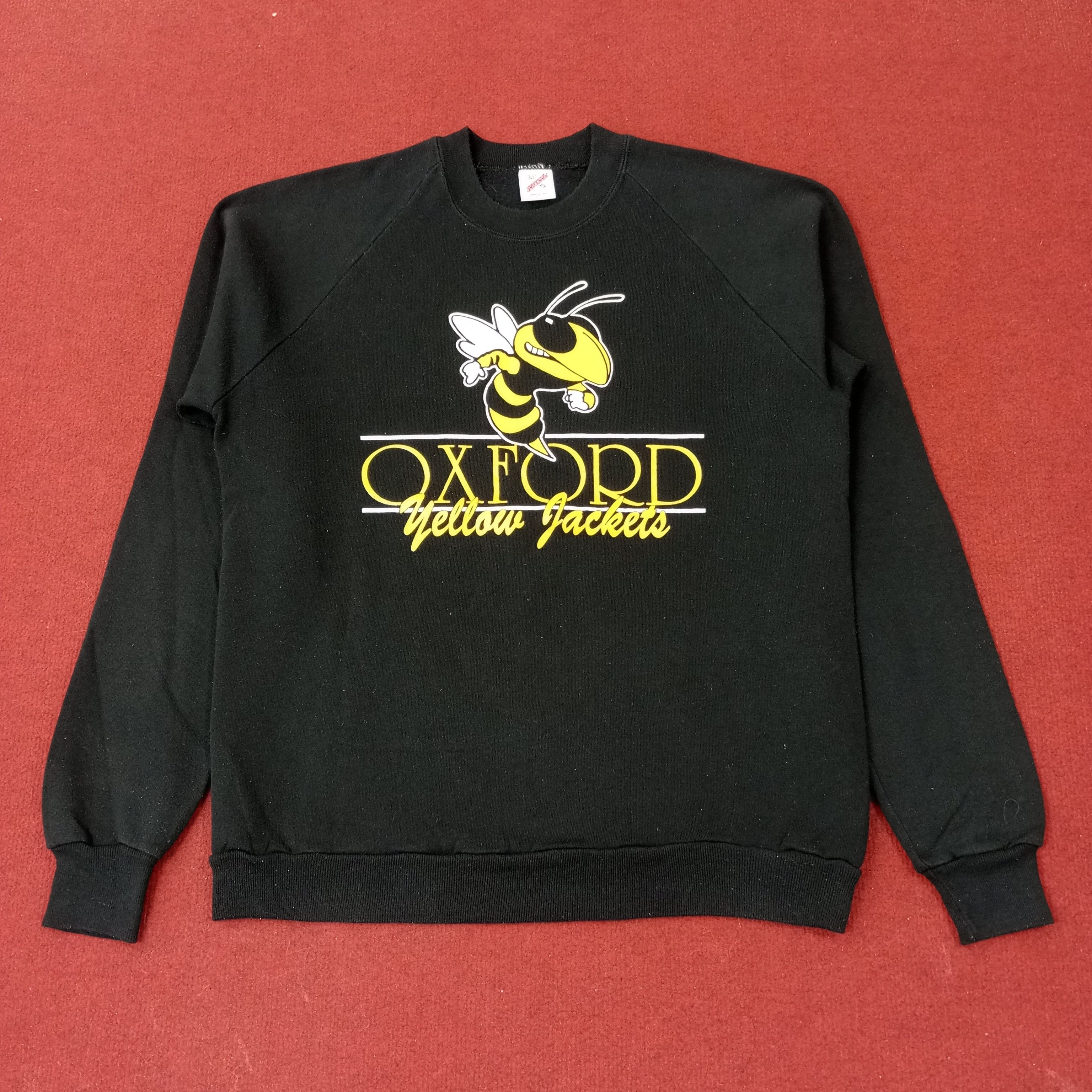 Vintage Oxford Yellow Jackets University Football Sweatshirt c227n6 Size US M / EU 48-50 / 2 - 1 Thumbnail