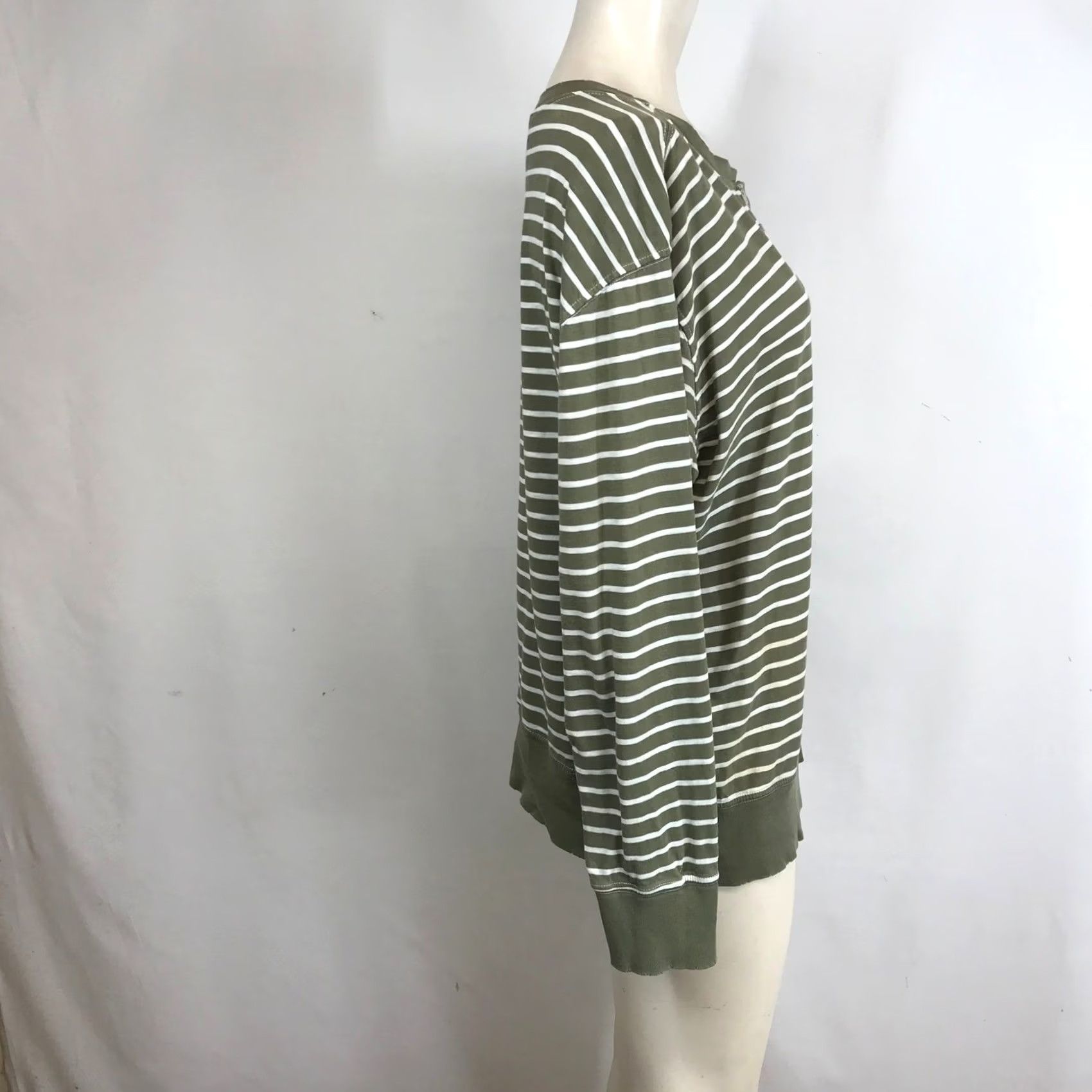 Vintage VINTAGE CURRENT/ELLIOTT Striped Long Sleeve Crew Neck Sweatshirt Green White Size 3 Size XS / US 0-2 / IT 36-38 - 4 Thumbnail