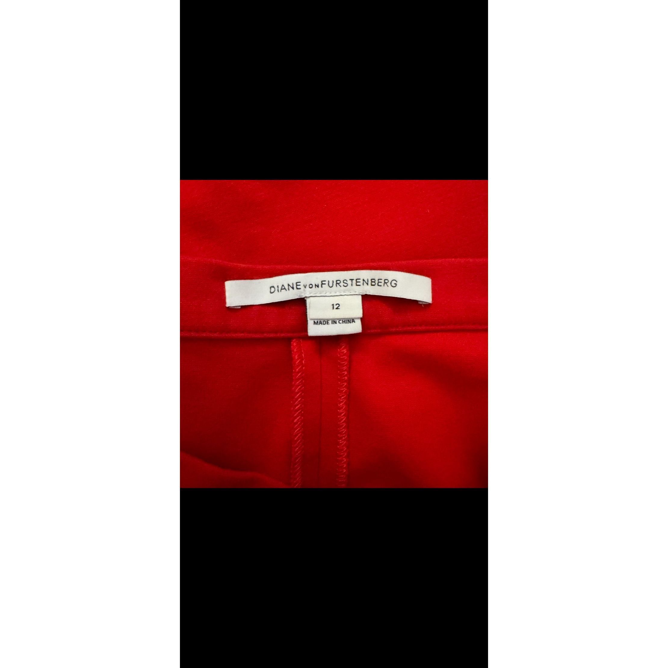 Diane von Furstenberg Diane von Furstenberg Red Pencil Skirt Women’s 12 Zip Back K Size 34" / US 12 / IT 48 - 3 Thumbnail