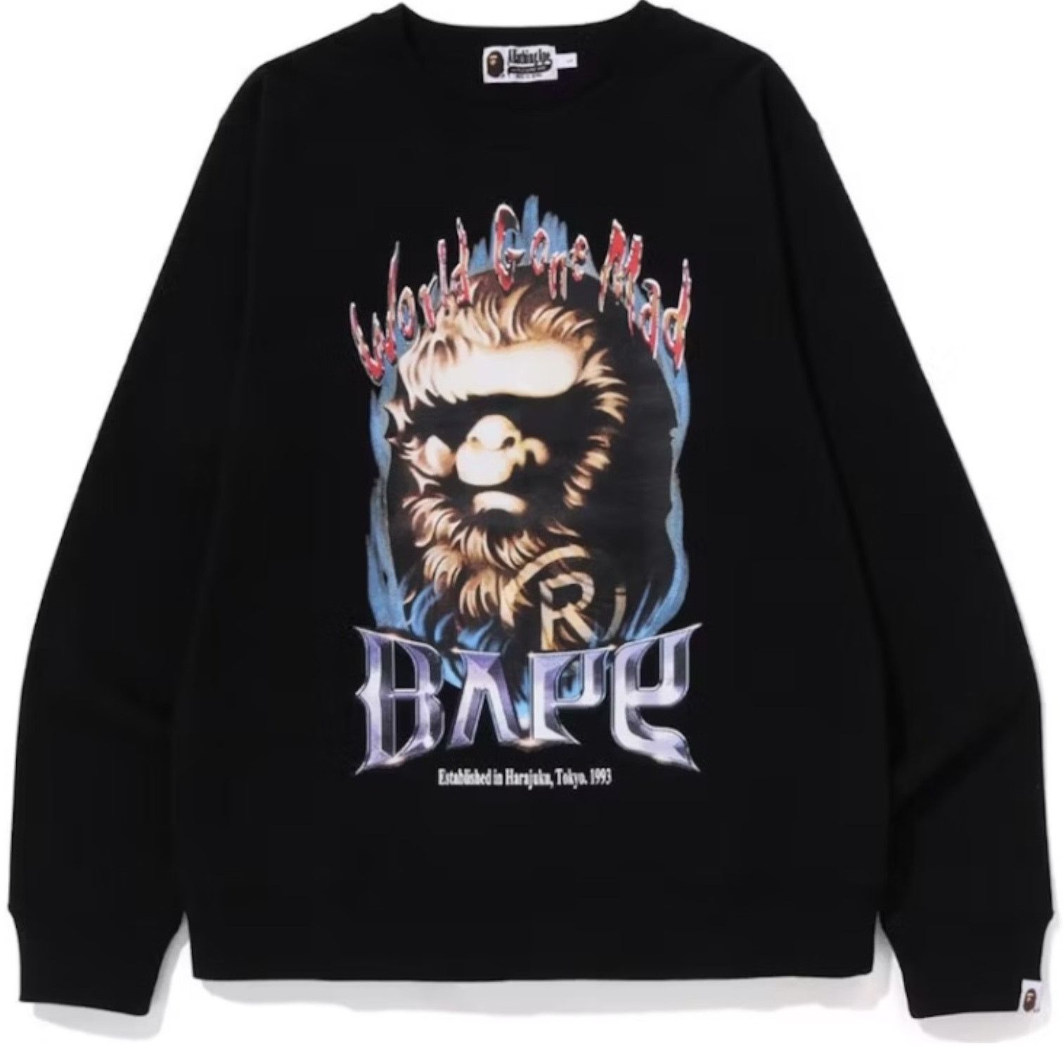 image of Bape Ape Head Crewneck in Black, Men's (Size Small)