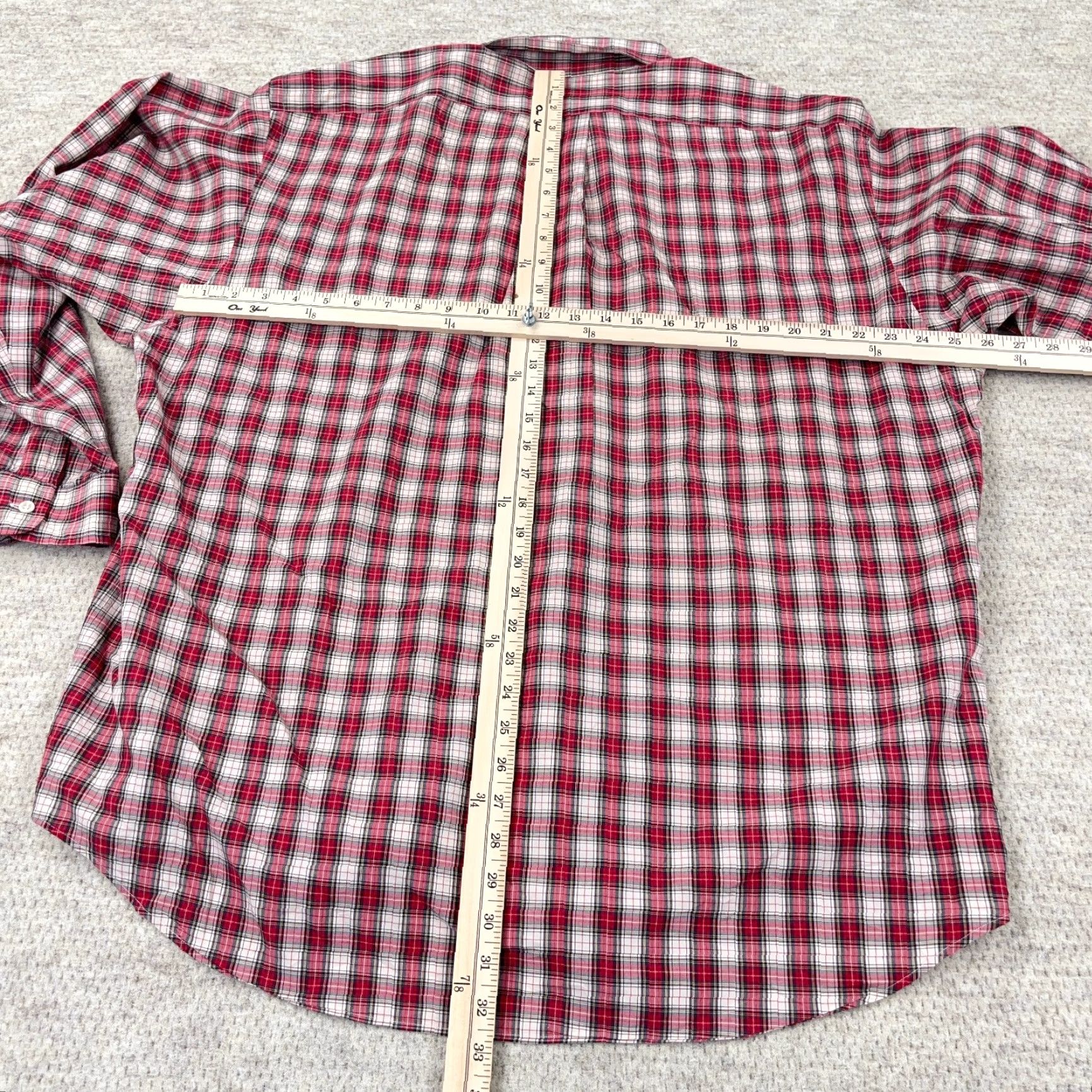 Ralph Lauren Ralph Lauren Shirt Men XL Red Plaid Button-Up Blake Poplin Dress Blue Pony A57 Size 46R - 7 Thumbnail