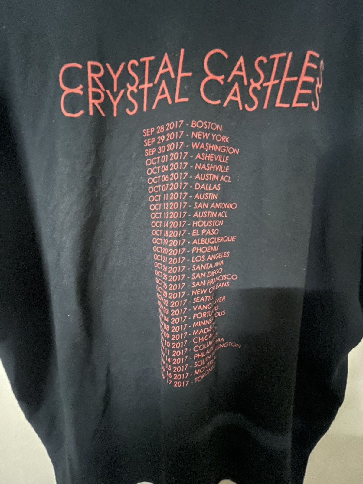 Vintage Crystal castle Fall 2017 North America tour Size US XXL / EU 58 / 5 - 7 Thumbnail