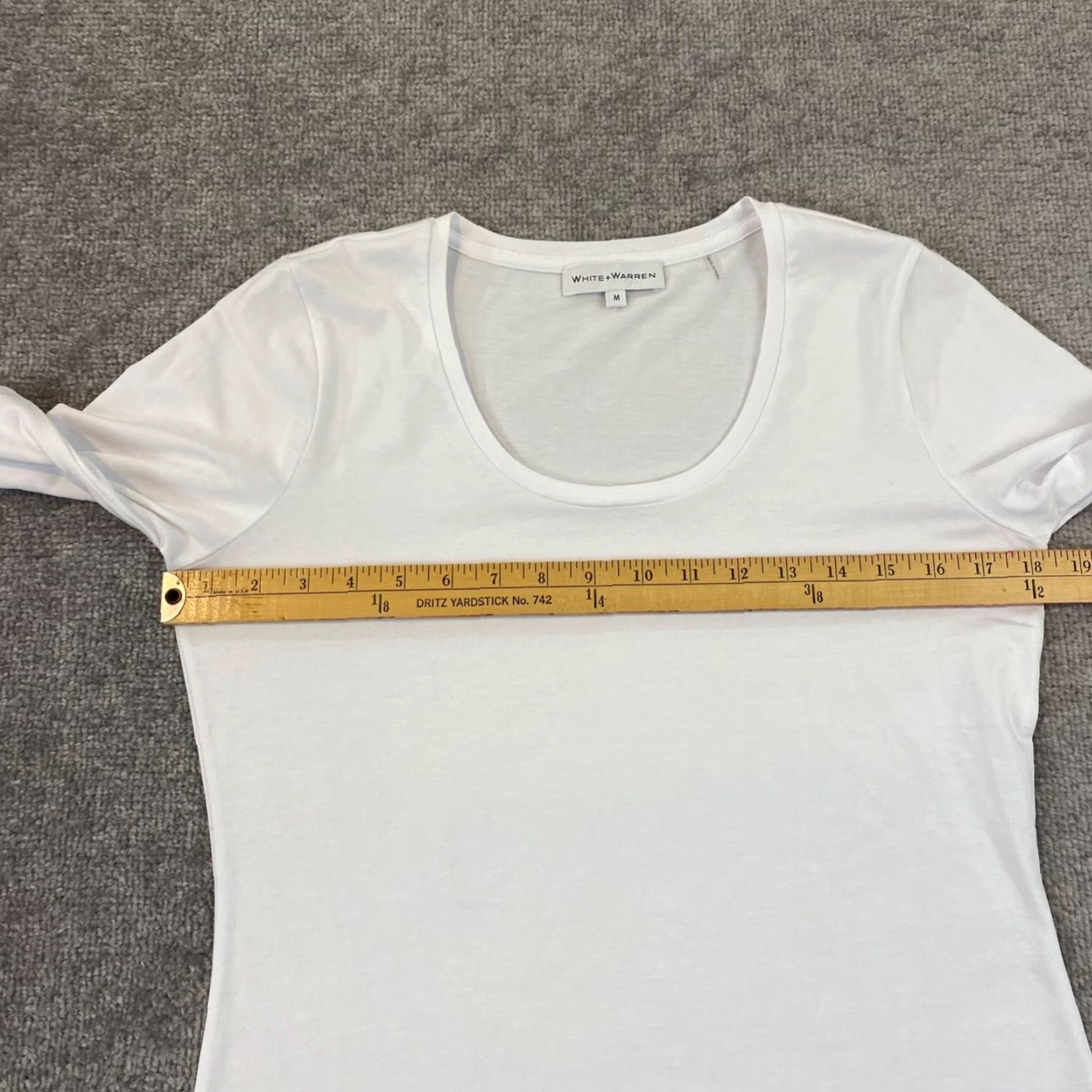 White + Warren VINTAGE White + Warren Blouse Womens Medium Casual 3/4 Sleeve Cotton Modal Stretch Size M / US 6-8 / IT 42-44 - 4 Thumbnail