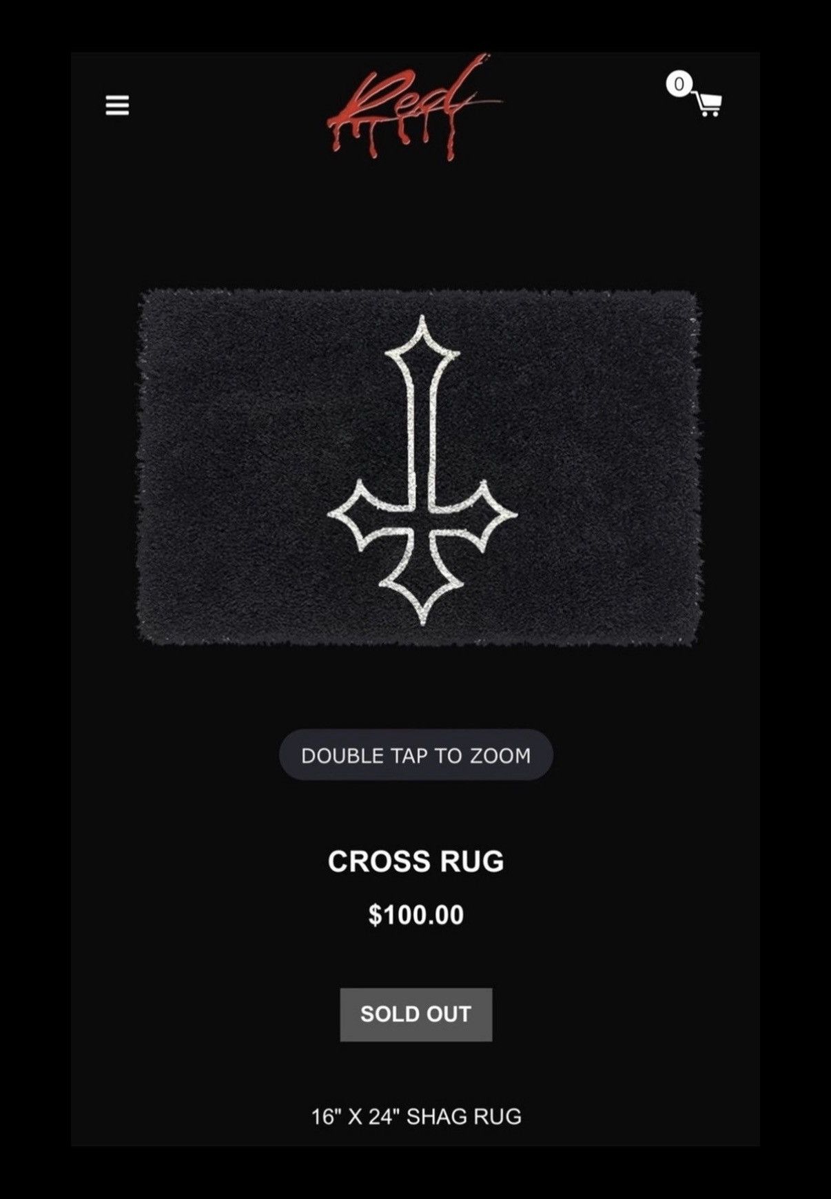 Playboi Carti Playboi Carti Cross Rug Size ONE SIZE - 1 Thumbnail