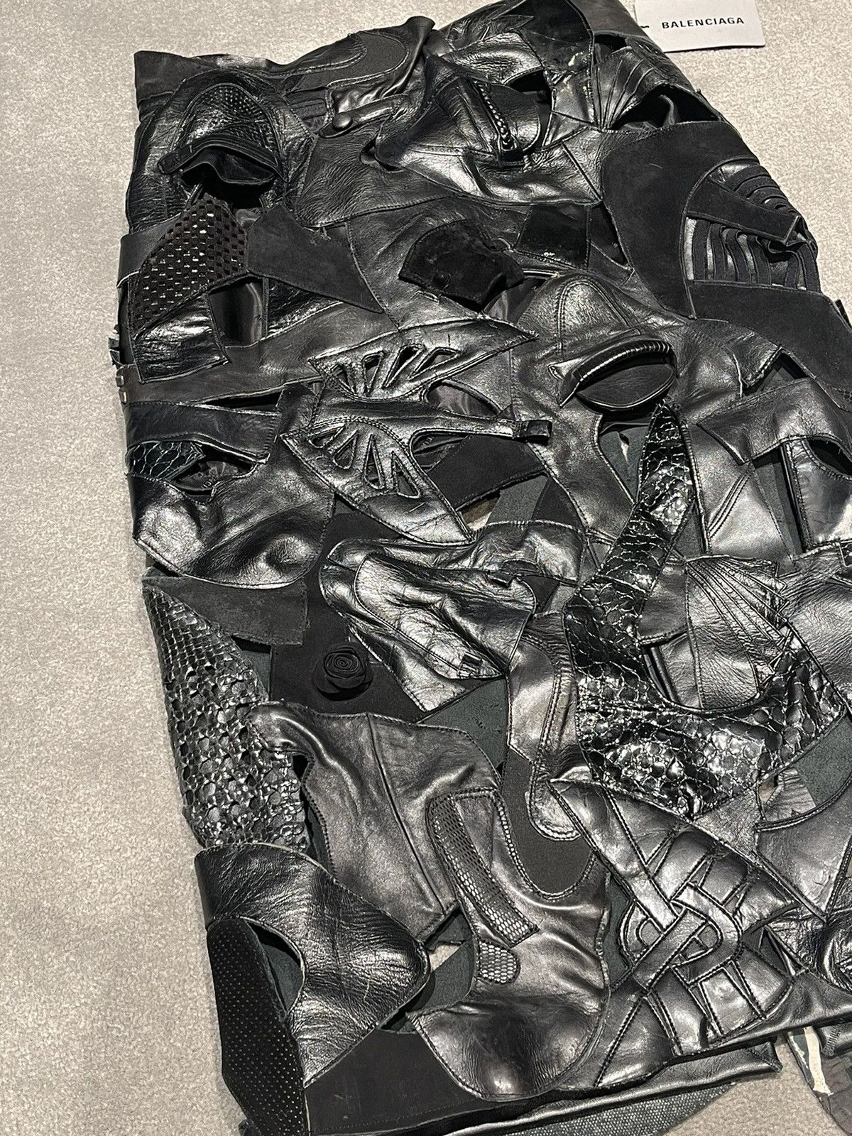 Balenciaga (☢️1OF1☢️) Balenciaga 21SS “NIKE” Upcycled Leather Maxi Skirt Size 36" / US 14 / IT 50 - 3 Thumbnail