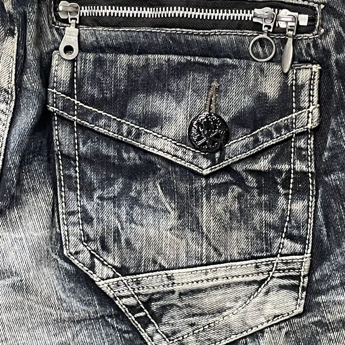 Hysteric Glamour × Shellac Japan Blow By Blue Crowd Of Lightning Denim With Velvet Belt Size US 28 / EU 44 - 11 Thumbnail