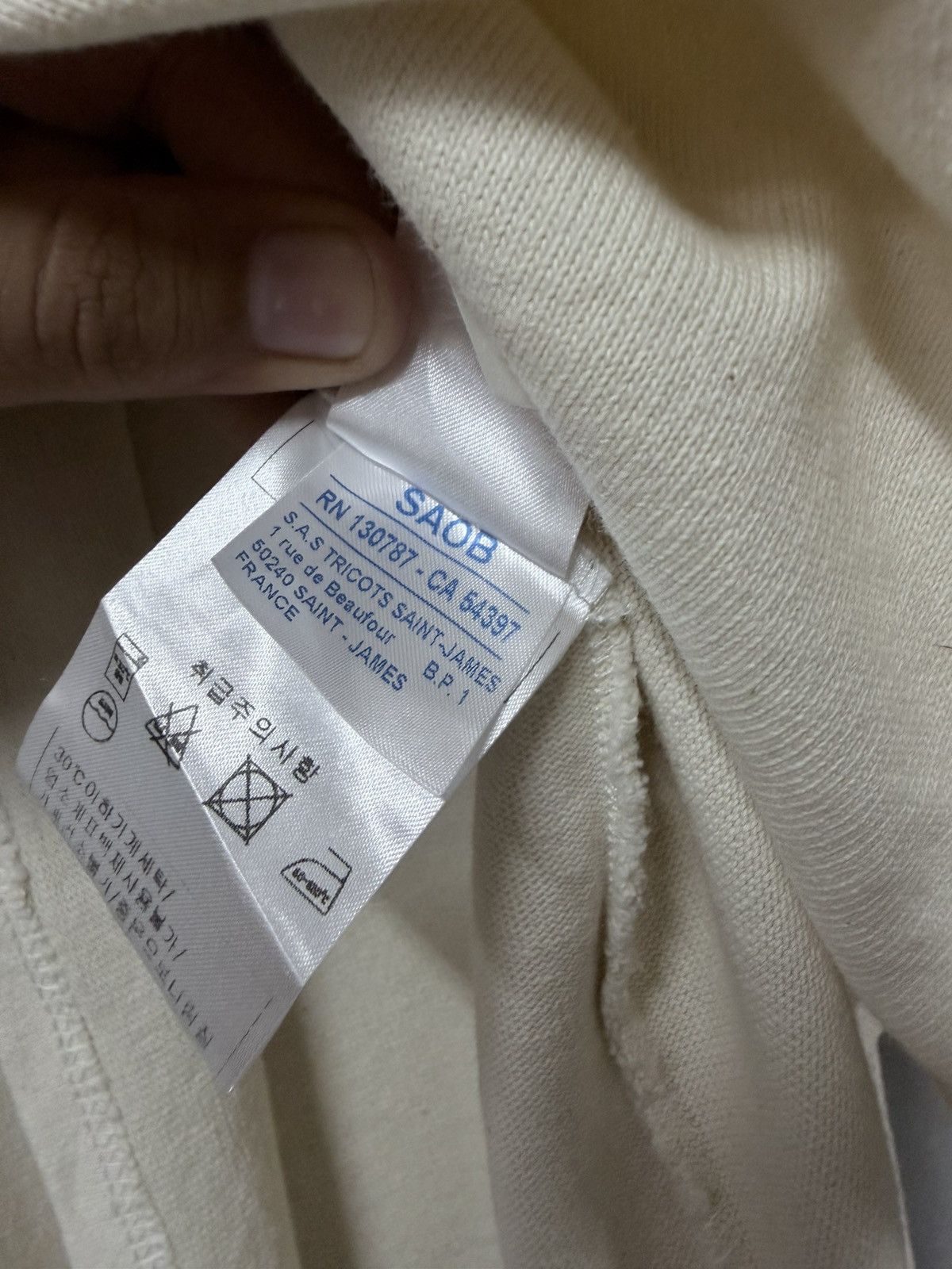 Saint James Saint James Beige Boat Neck Heavy Cotton Longsleeve Shirt Size US M / EU 48-50 / 2 - 21 Thumbnail