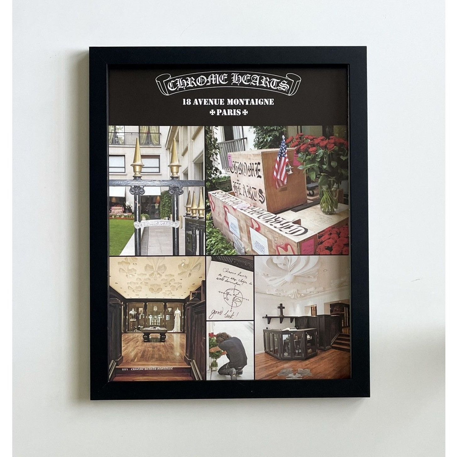 Chrome Hearts × Japanese Brand × Vintage Chrome Hearts paris collage photos Poster framed 9x11 Size ONE SIZE - 1 Thumbnail