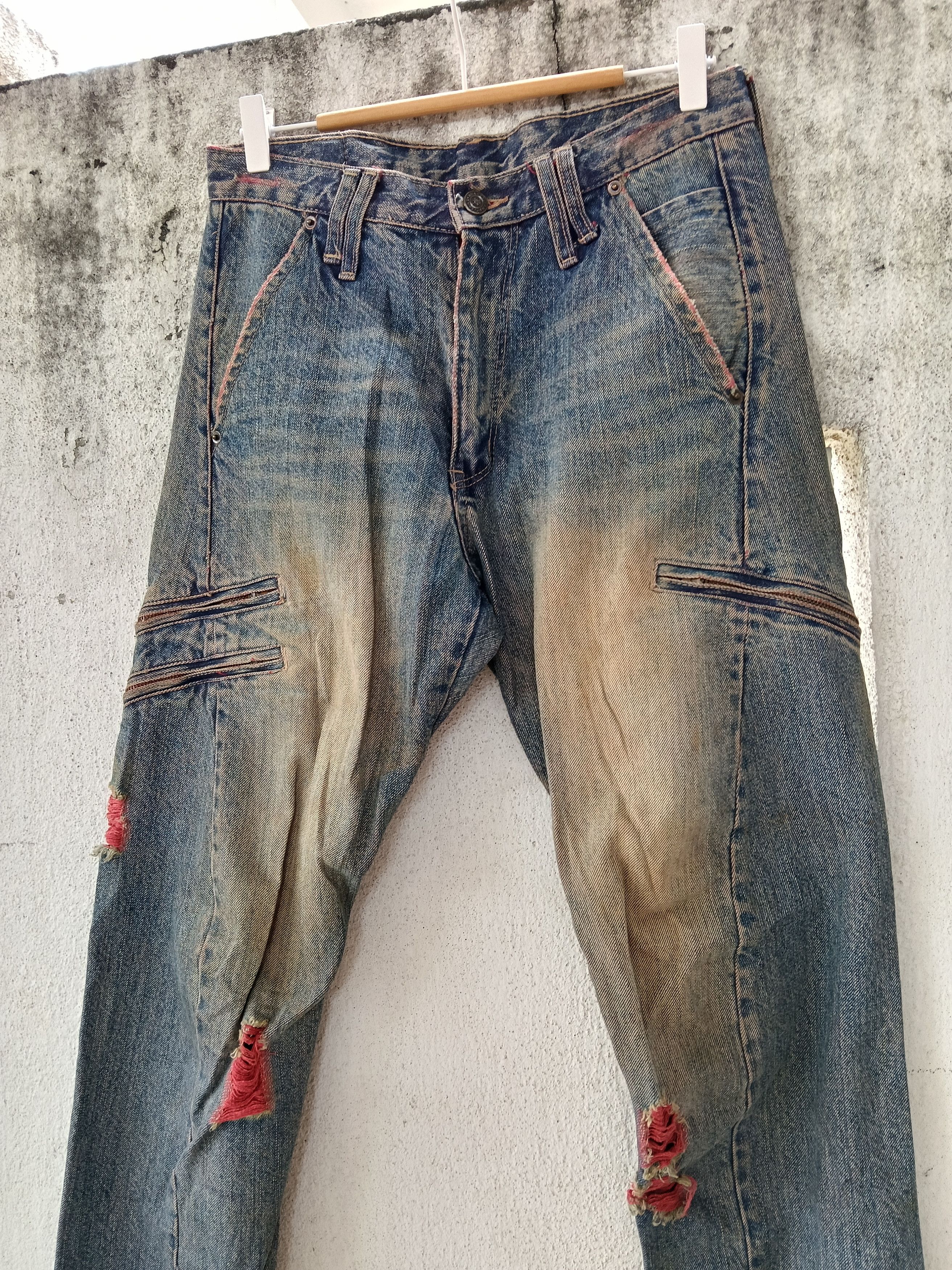 If Six Was Nine 💥 Japanese Brand Goddess Distressed Denim Twisted Leg💥 Size US 31 - 4 Thumbnail
