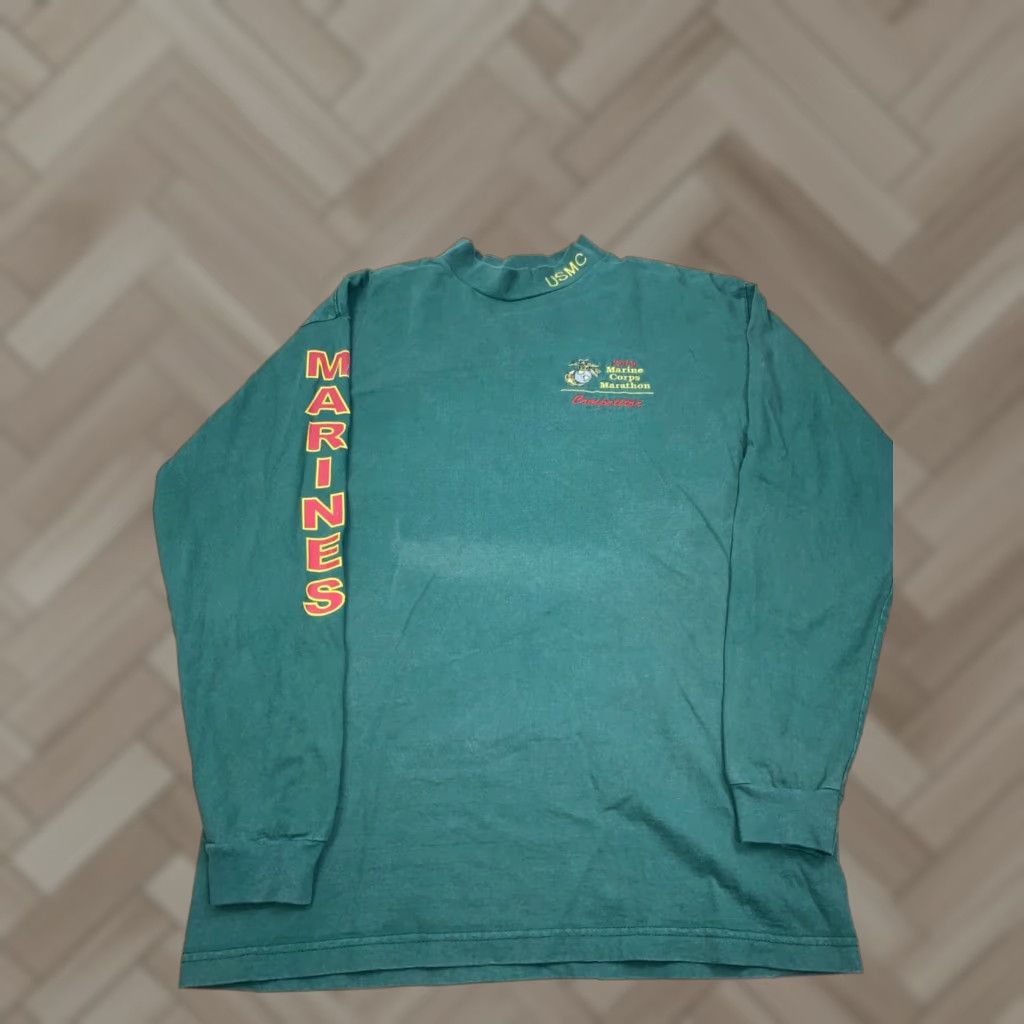 Vintage 2001 26th Marine Corps Marathon Long Sleeve Mock Neck M Green #6454 Size US M / EU 48-50 / 2 - 1 Thumbnail