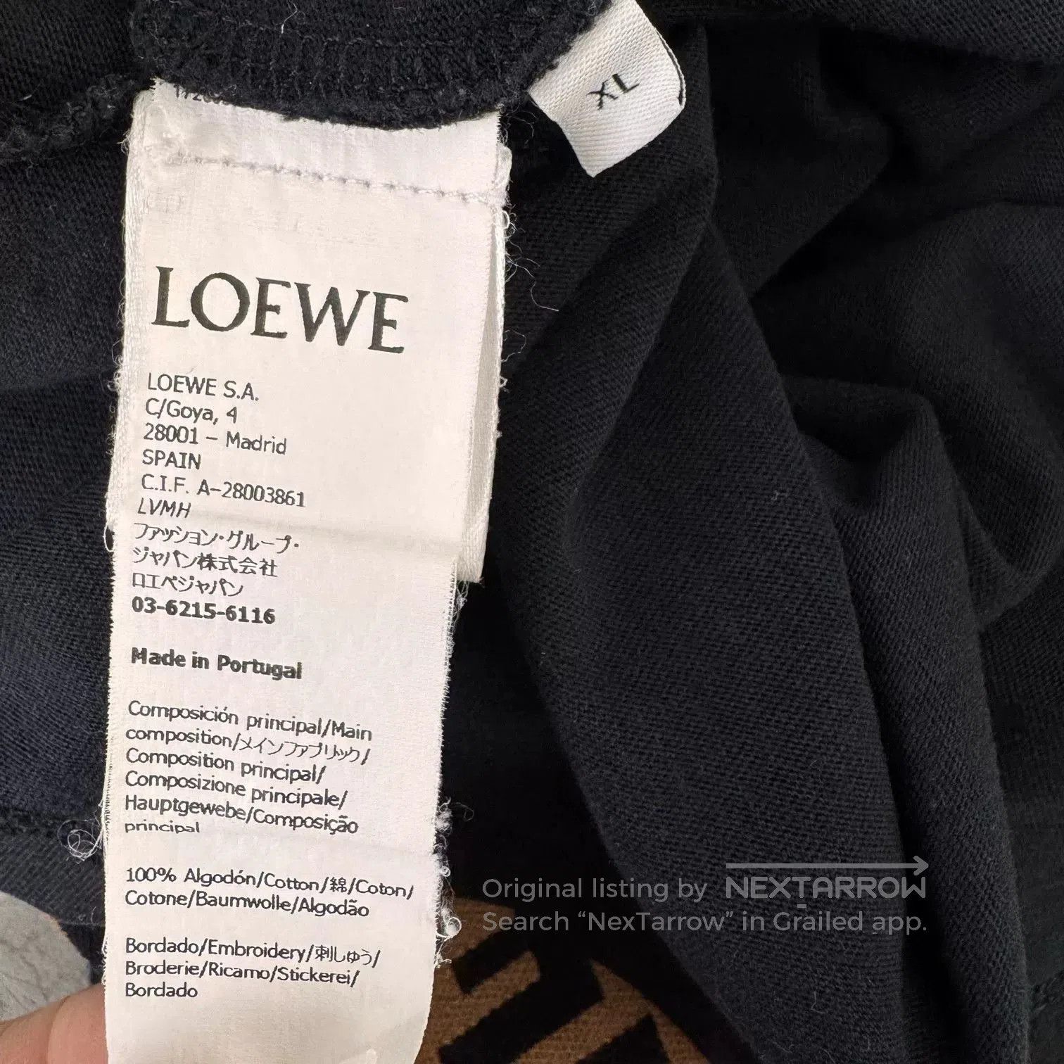 Loewe Loewe Black Embroidered Logo T-Shirt XL. Size US XL / EU 56 / 4 - 5 Thumbnail