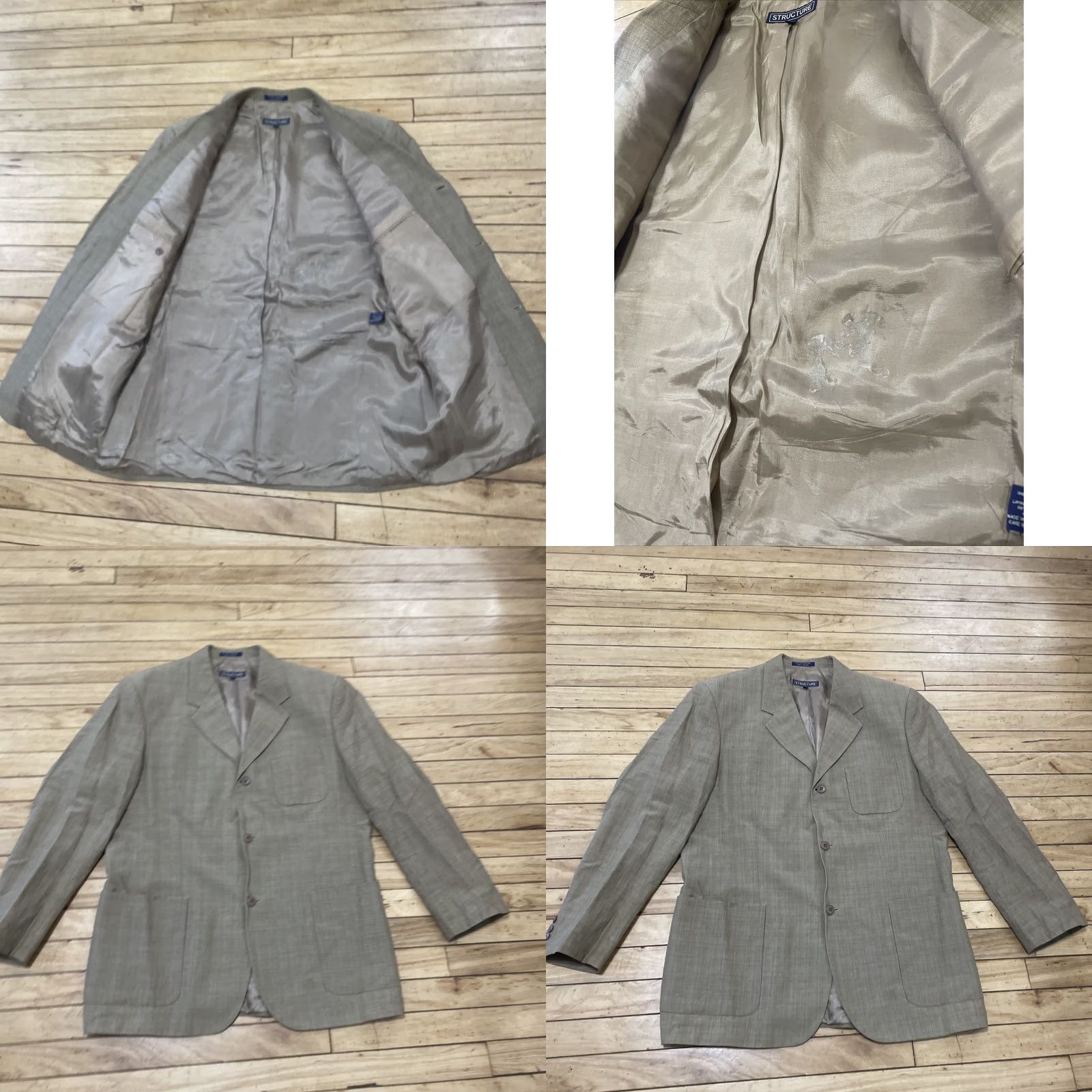 Vintage STRUCTURE Linen Blazer Men 42 Brown Vintage 90s Retro Sport Coat Summer Comfort Jacket Blazer Mens 42 Brown Vintage 90s Size 42R - 10 Thumbnail