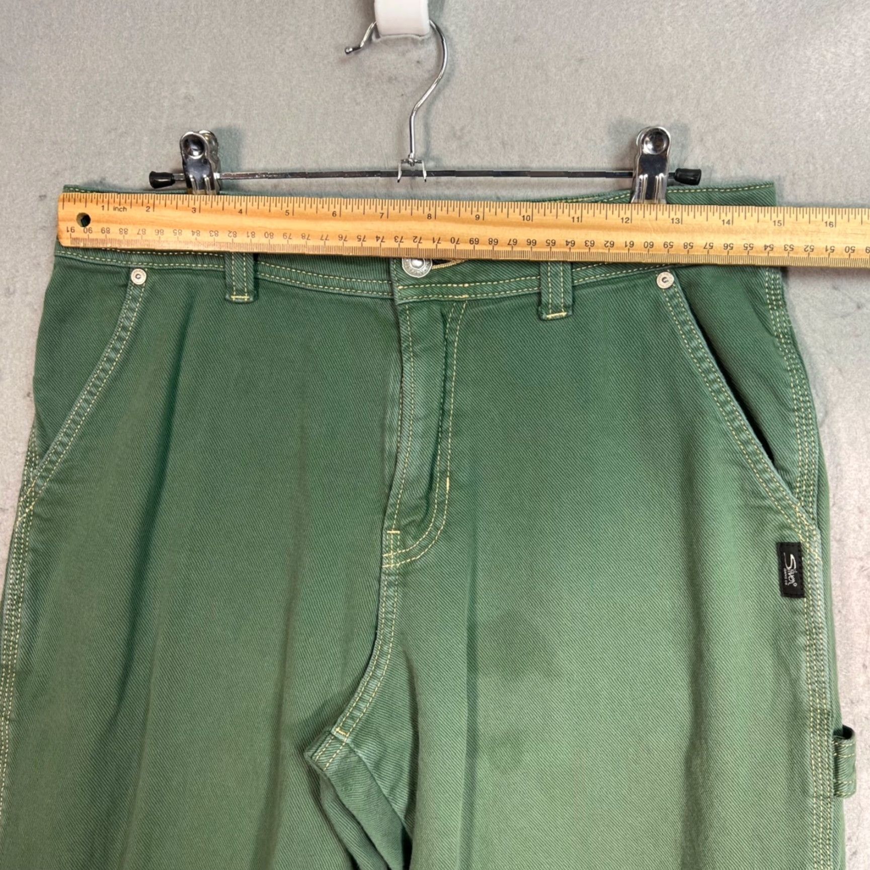 Silver Jeans Co. Silver Jeans Co. Womens Jeans 26 x 29 Green Carpenter Relaxed Fit 5-Pocket Denim Cotton Blend Vintage No Size 30" / US 8 / IT 44 - 6 Thumbnail