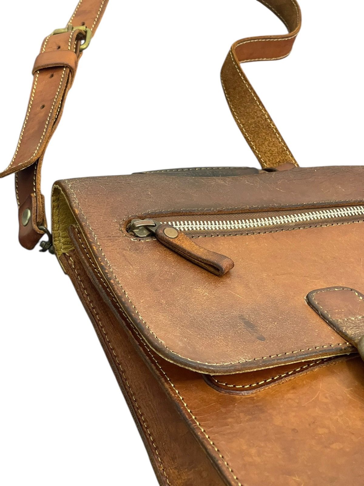 Genuine Leather Full Leather Beauty Patina Vtg Herz Japan Satchel Bag 5🟩 Size ONE SIZE - 11 Thumbnail