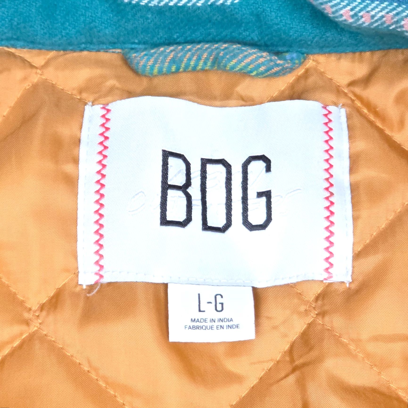 Bdg BDG UO Brushed Stripe Work Jacket Men Large Green Aztec Southwest Zip Lined Jacket Size US L / EU 52-54 / 3 - 6 Thumbnail