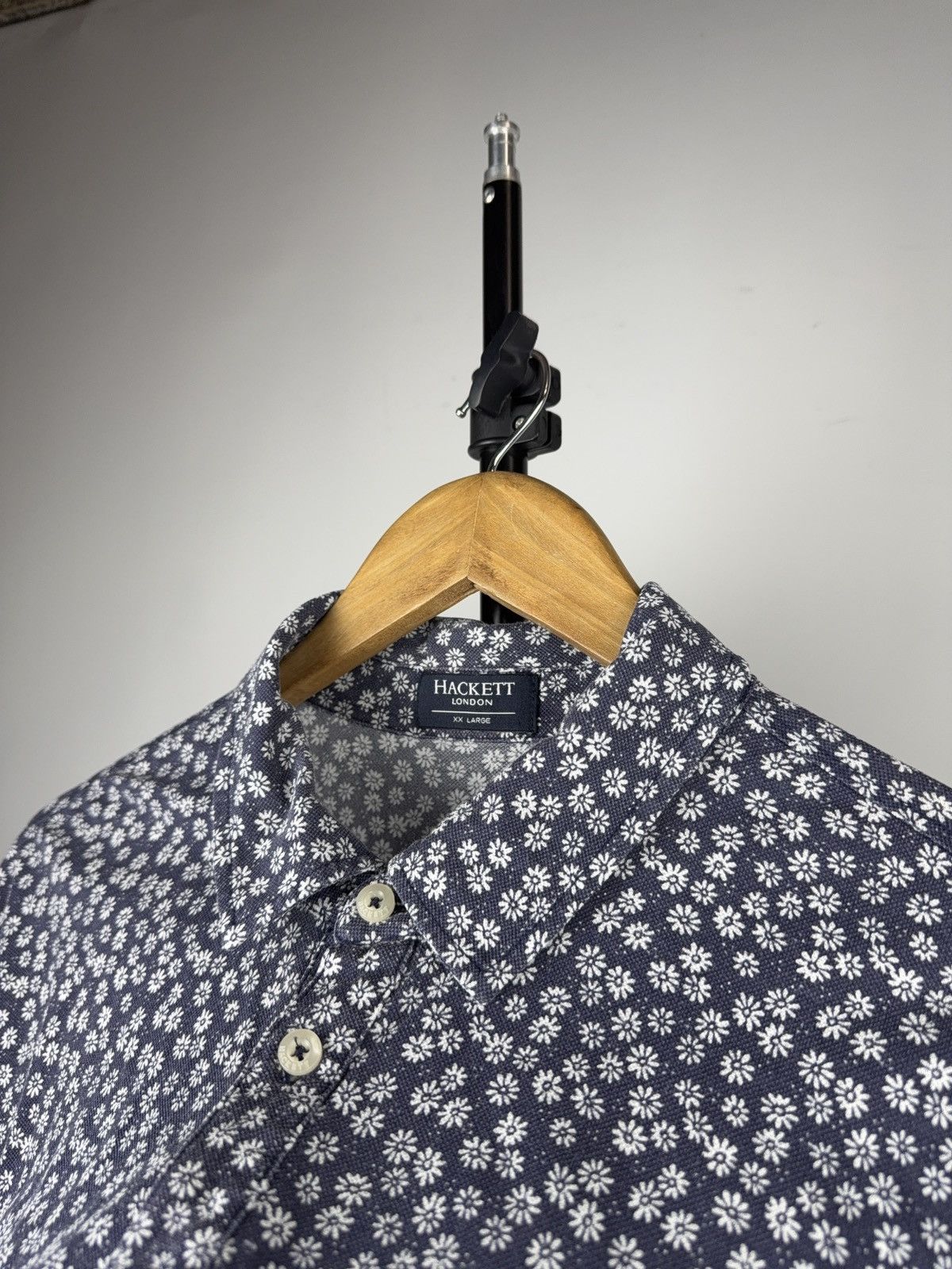 Hackett 00s Luxury Hackett London Floral Print Faded Polo Shirt Navy Size US XL / EU 56 / 4 - 6 Thumbnail