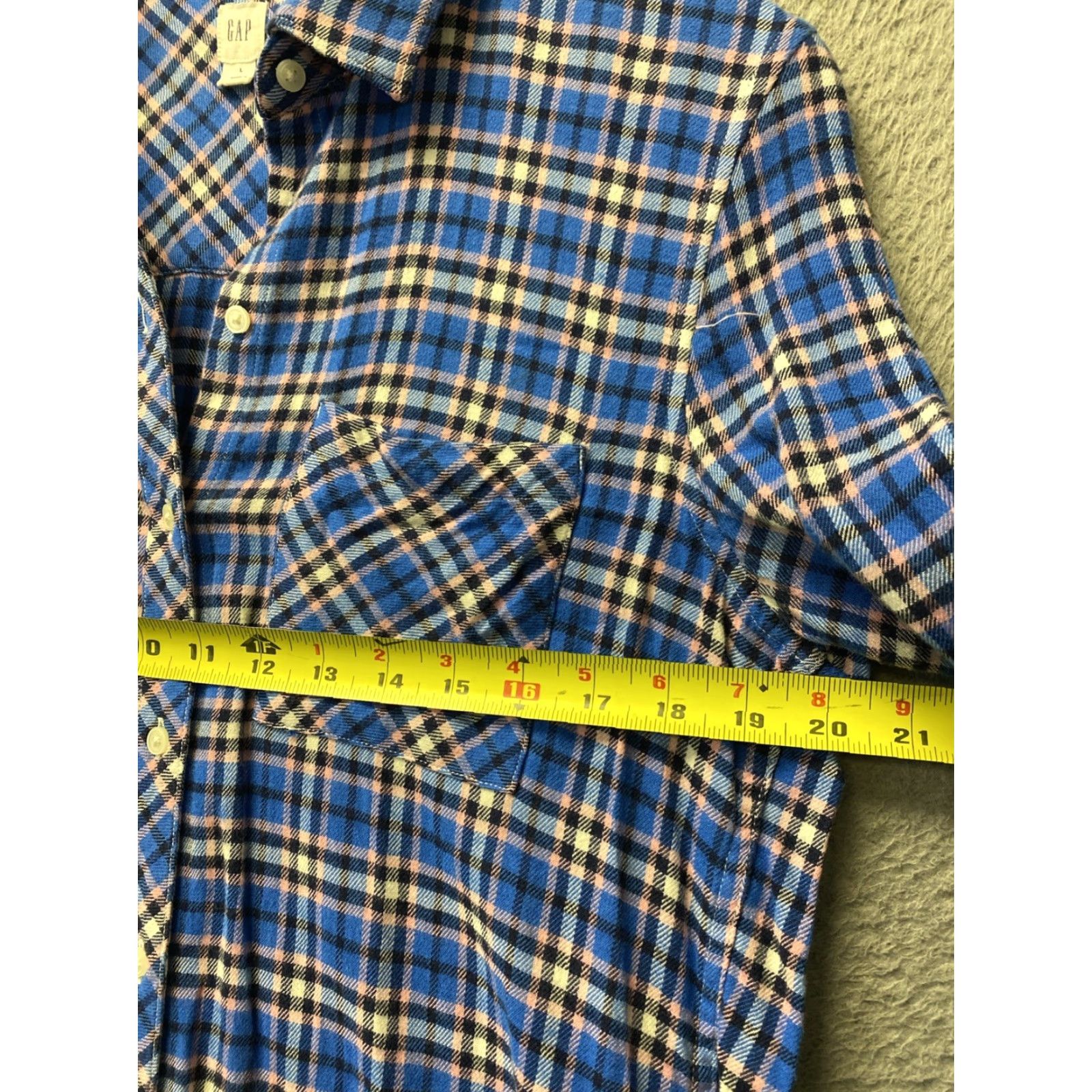 Gap GAP Shirt Women L Multicolor Plaid Cotton-Blend Long Sleeve Top Size L / US 10 / IT 46 - 5 Thumbnail
