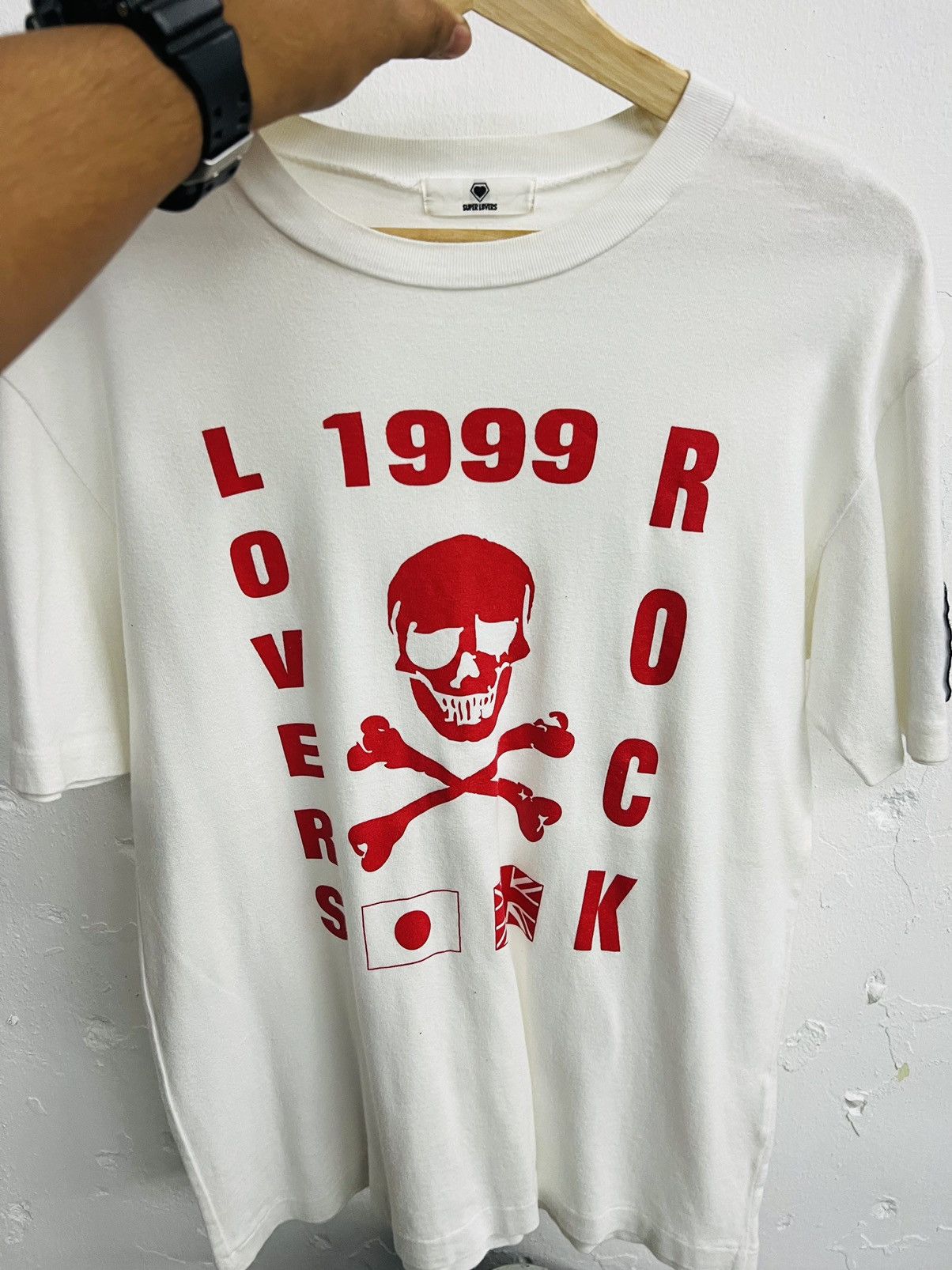 Hysteric Glamour VINTAGE 1999 SUPERLOVERS LOVERS ROCK SKULL TEE Size US L / EU 52-54 / 3 - 7 Thumbnail