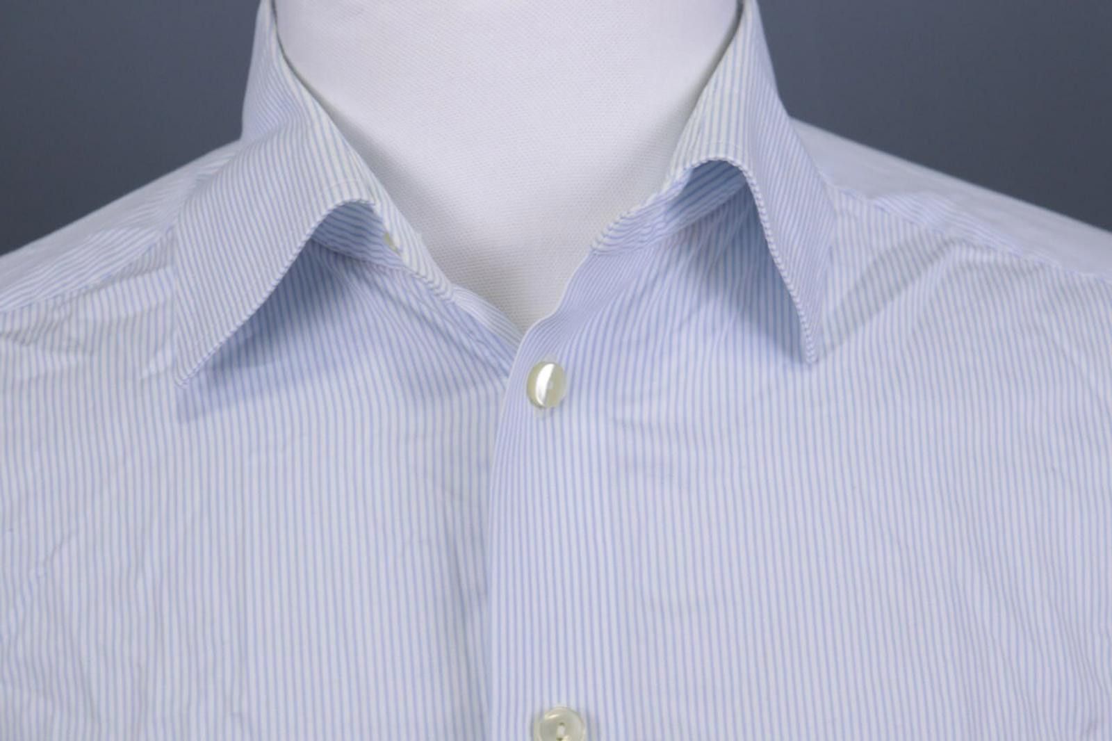 Eton ETON Classic Fit Blue Pinstripe Dress Shirt Size 41 / 16 Size US M / EU 48-50 / 2 - 5 Thumbnail