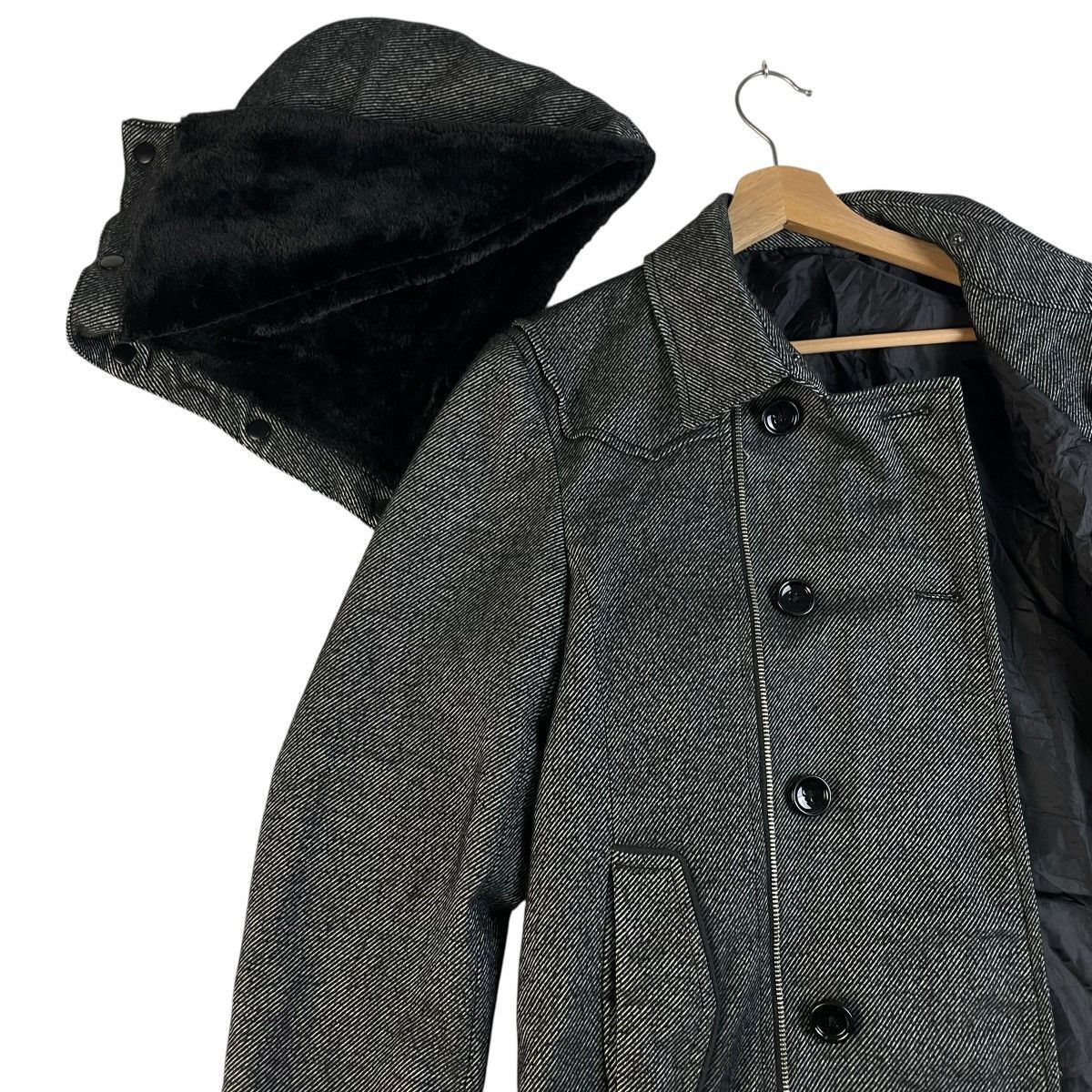 Isamu Katayama Backlash 🇯🇵 SEMANTIC DESIGN DETACHABLE FUR HOODIE PUNK GOTHIC JACKET Size US L / EU 52-54 / 3 - 5 Thumbnail