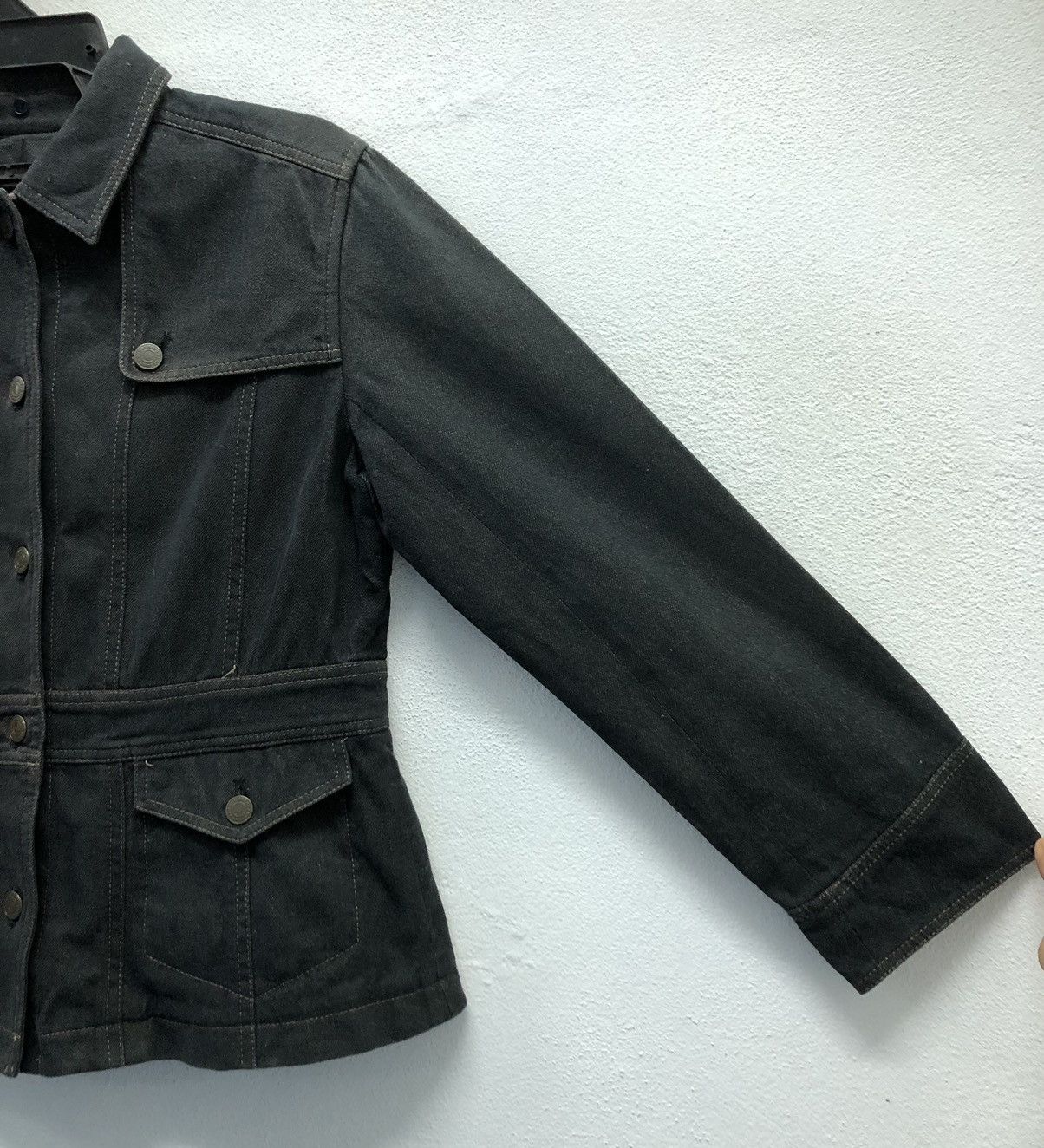 Burberry × Vintage Burberry London Women's Black Denim Jacket Size US M / EU 48-50 / 2 - 4 Thumbnail