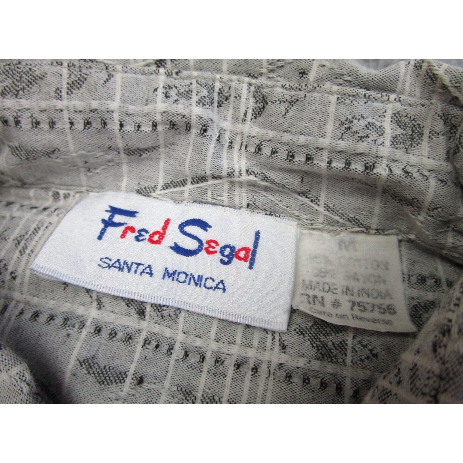 Fred Segal VINTAGE Fred Segal Shirt Mens Medium Gray Geometric Button-Up Long Sleeve Casual 90s Size US M / EU 48-50 / 2 - 5 Thumbnail
