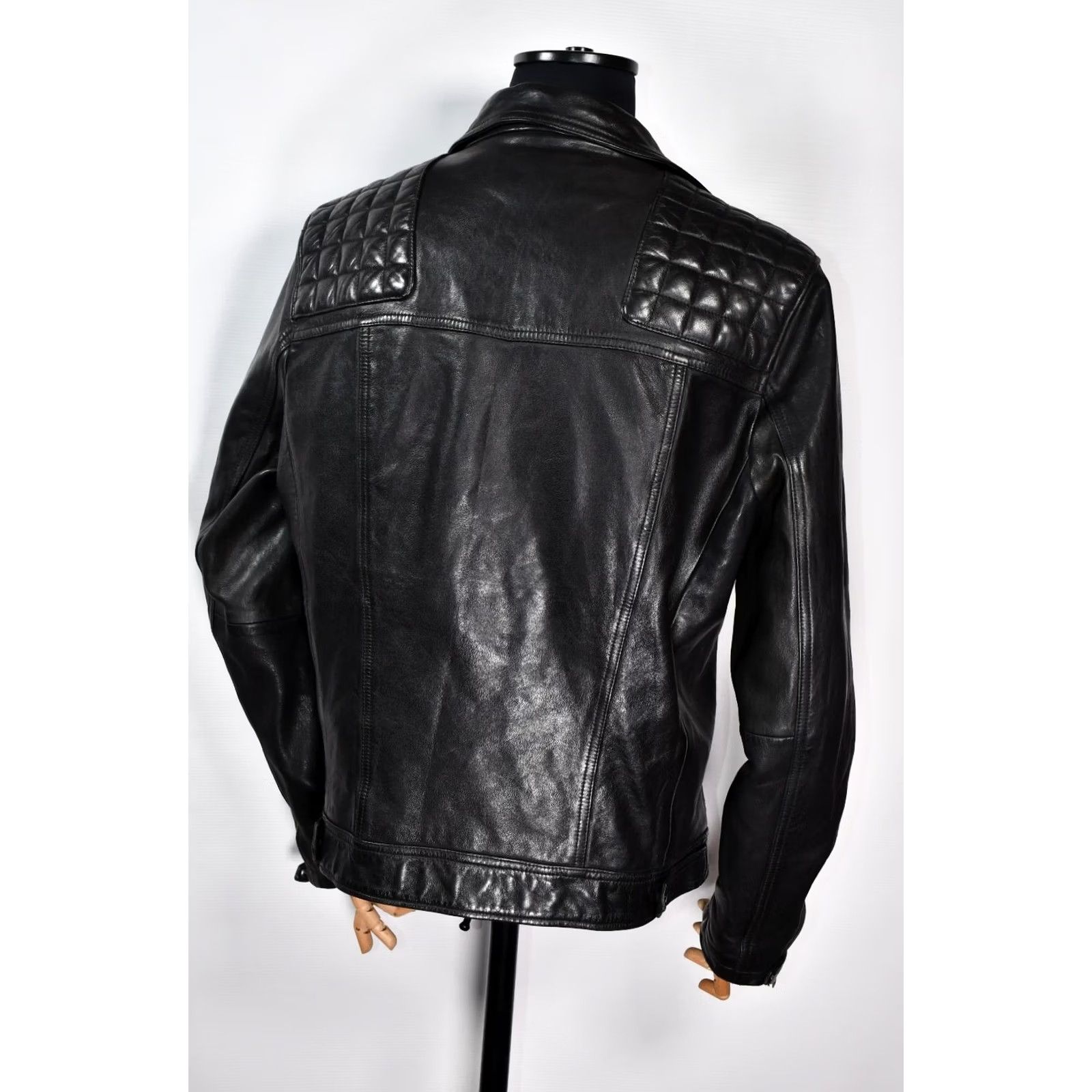 Allsaints All Saints Conroy Jacket Mens XXL Leather Biker Zip Black 100% Lamb Leather Vintage No? Size US XXL / EU 58 / 5 - 2 Thumbnail