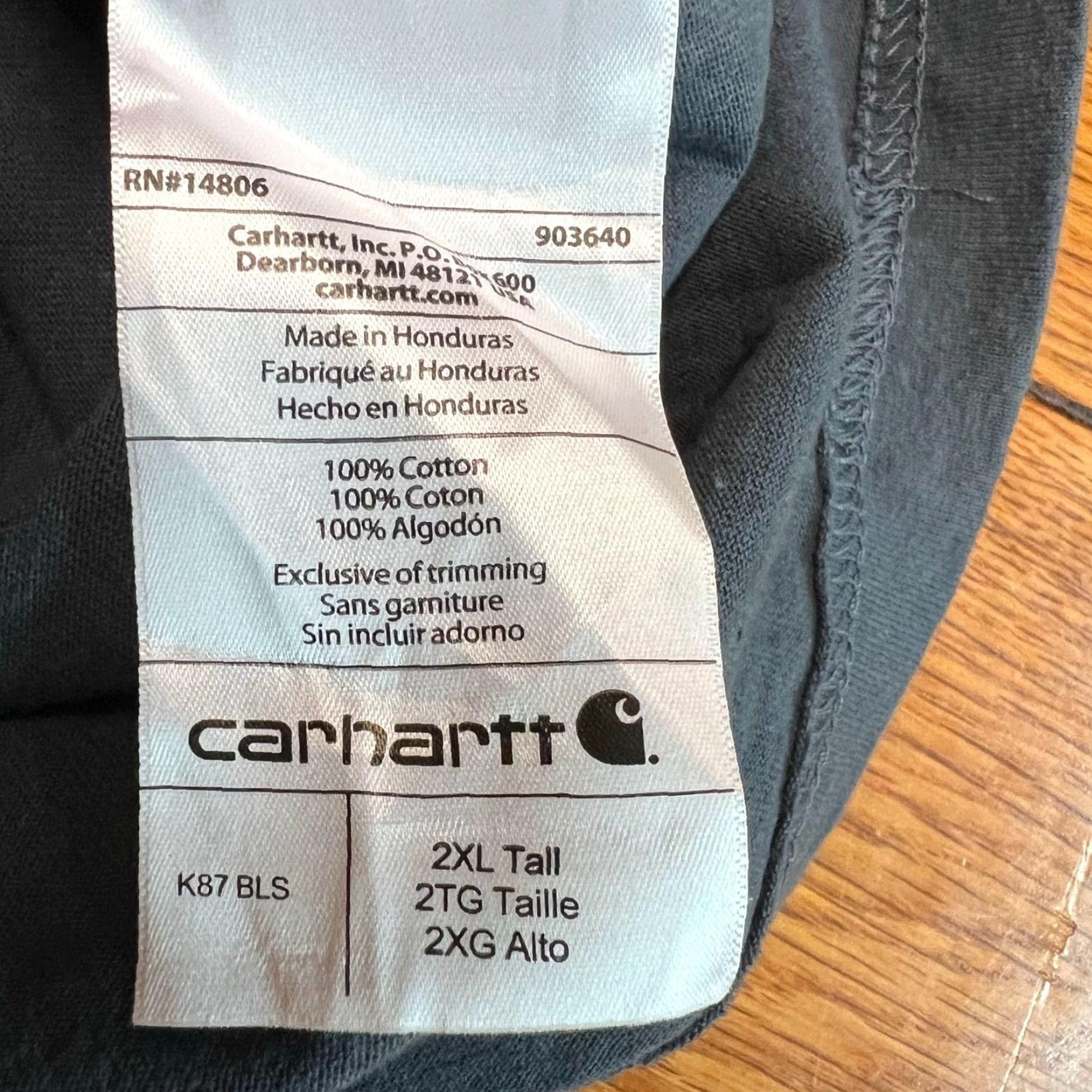 Carhartt Carhartt K87 Pocket T-Shirt Mens 2XLT Blue Solid Regular Fit Outdoor Classic Size US XXL / EU 58 / 5 - 7 Thumbnail