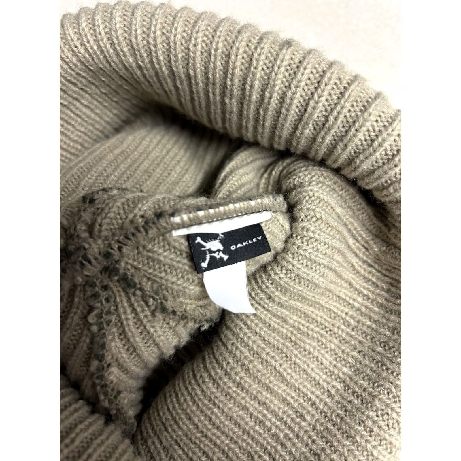 Oakley Oakley Beanie OS Adult Green/Beige Spellout Patch 90s Multicolor Winter Seasonal Mens Size ONE SIZE - 7 Thumbnail