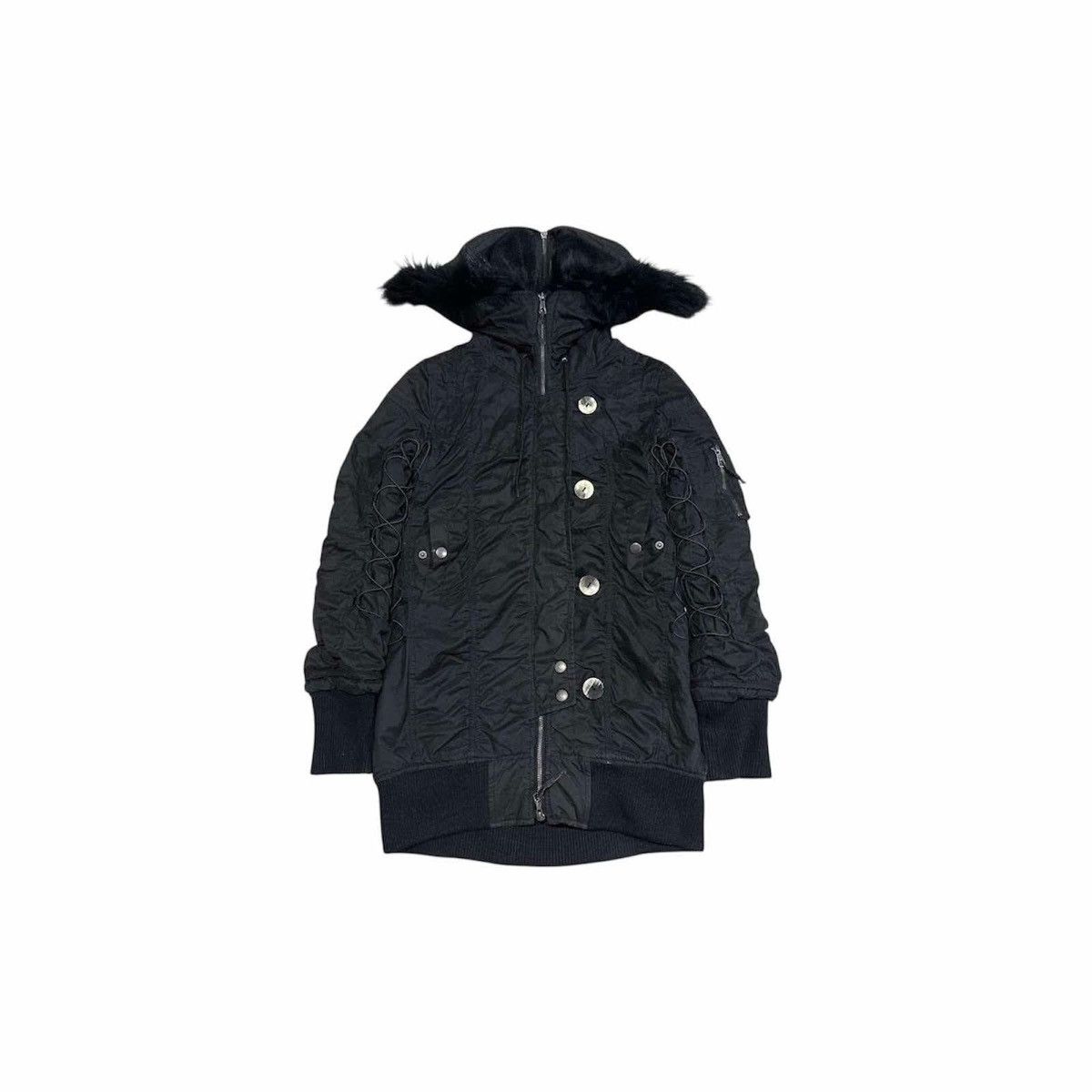 14th Addiction × Japanese Brand × Le Grande Bleu (L.G.B.) 🔥Sick Y2K Lip Service Parachute Fur Parka Jacket Drawstring Size US M / EU 48-50 / 2 - 5 Thumbnail