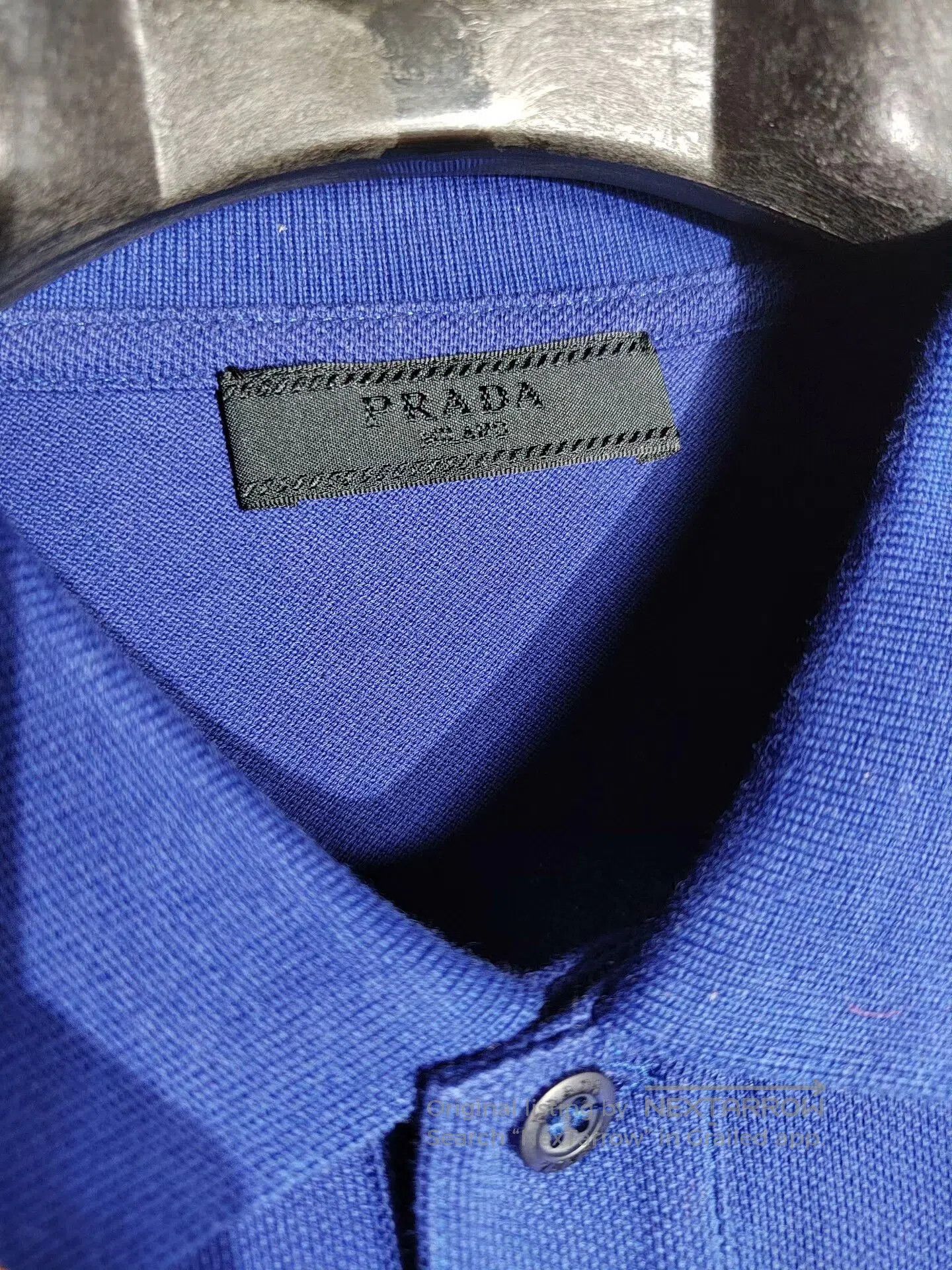 Prada Prada Blue Embroidered Polo Shirt. Size US M / EU 48-50 / 2 - 2 Thumbnail