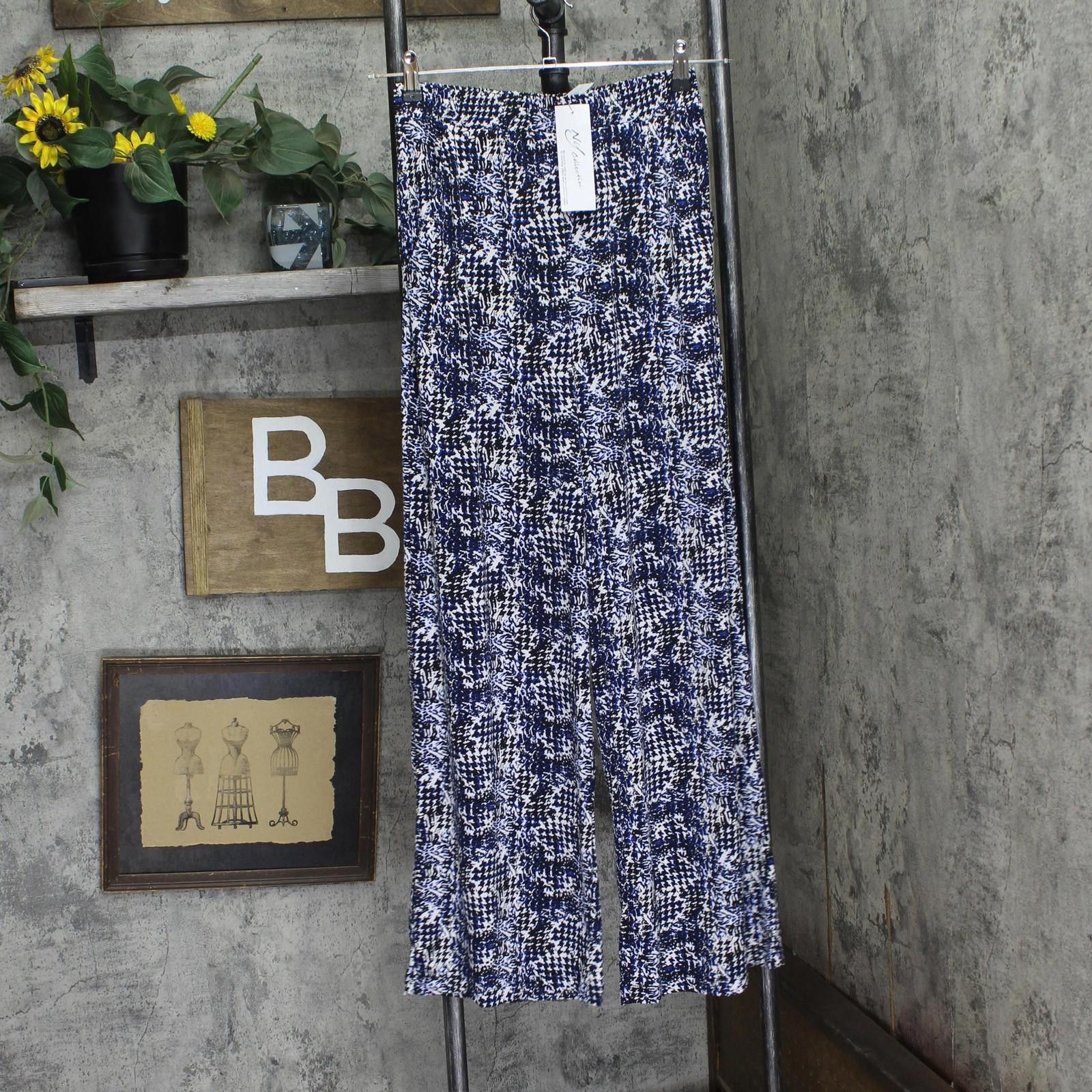 Other Nwt Ny Collection Leg Pull On Pants Navy Abstract Blue Ps Size 28" / US 6 / IT 42 - 1 Thumbnail