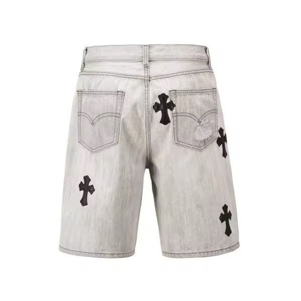 Designer × Vintage Gothic Washed Ripped Holes Patchwork Cross Print Shorts Size US 36 / EU 52 - 2 Thumbnail