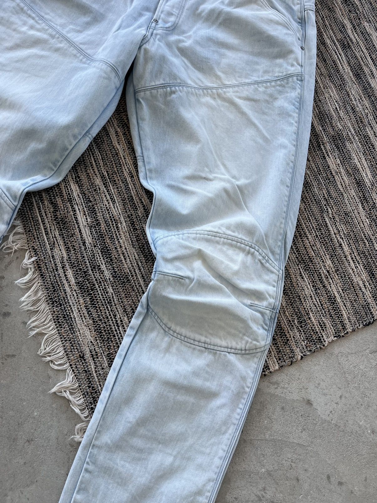 G-Star Vintage GStar Raw Moto Denim Jeans 38x36 Blue Knee Panel Y2K Size US 38 / EU 54 - 6 Thumbnail