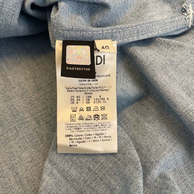 Fendi denim short sleeve shirt-2508