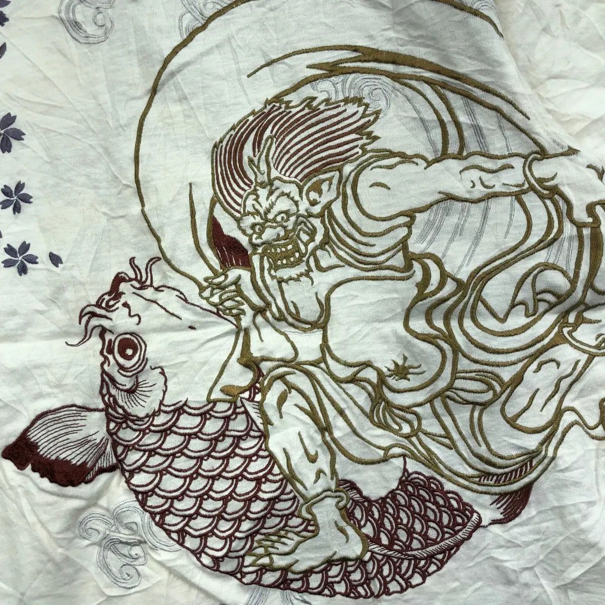 Vintage Vtg KARAKUMI FUJIN RAIJIN Dragon Ryu Tee Shirt Sukajan Size US XL / EU 56 / 4 - 7 Thumbnail